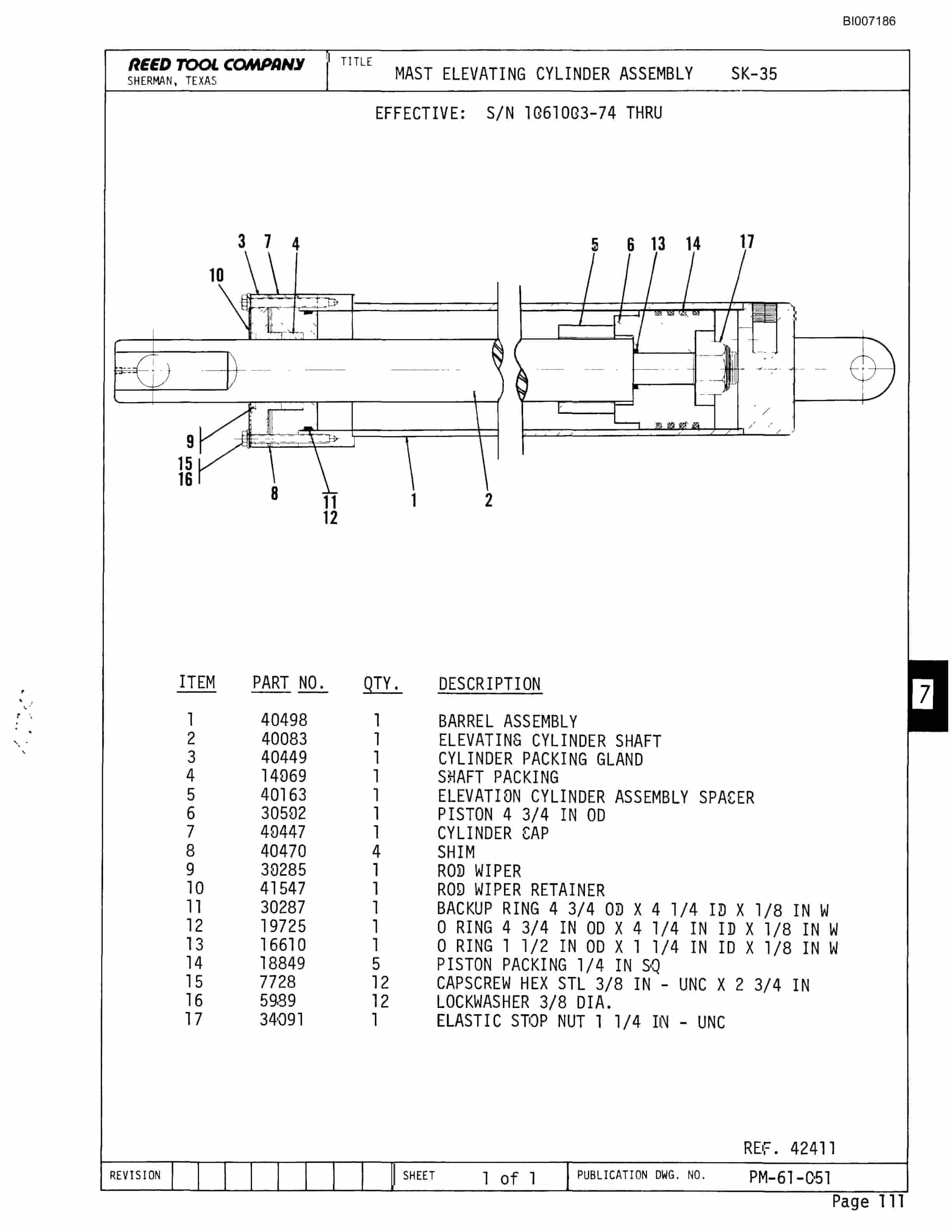 Bucyrus SK-35 Parts Catalog BI007186-3