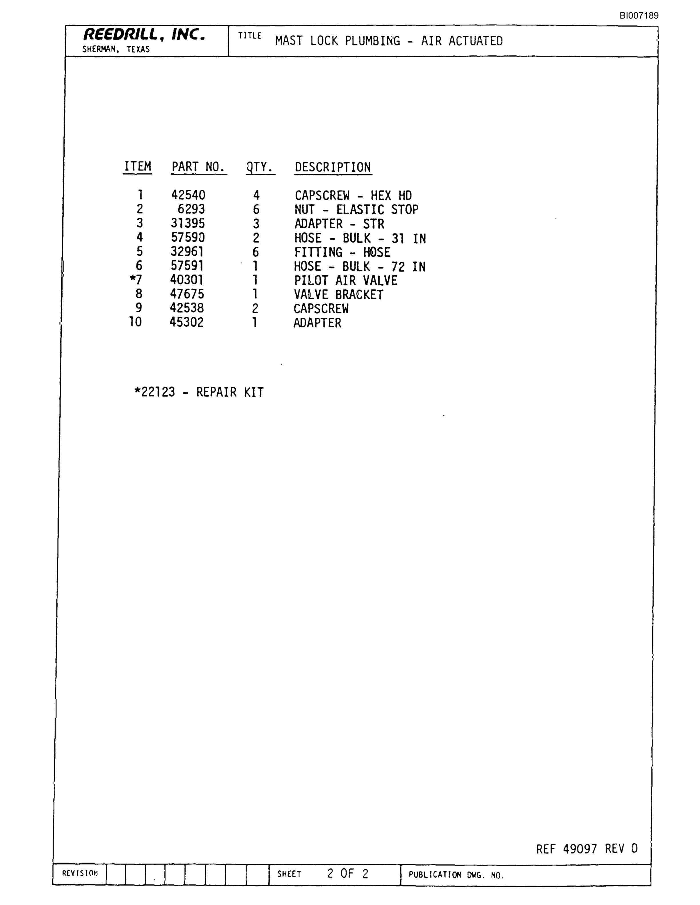 Bucyrus SK-35 Parts Catalog BI007189-3