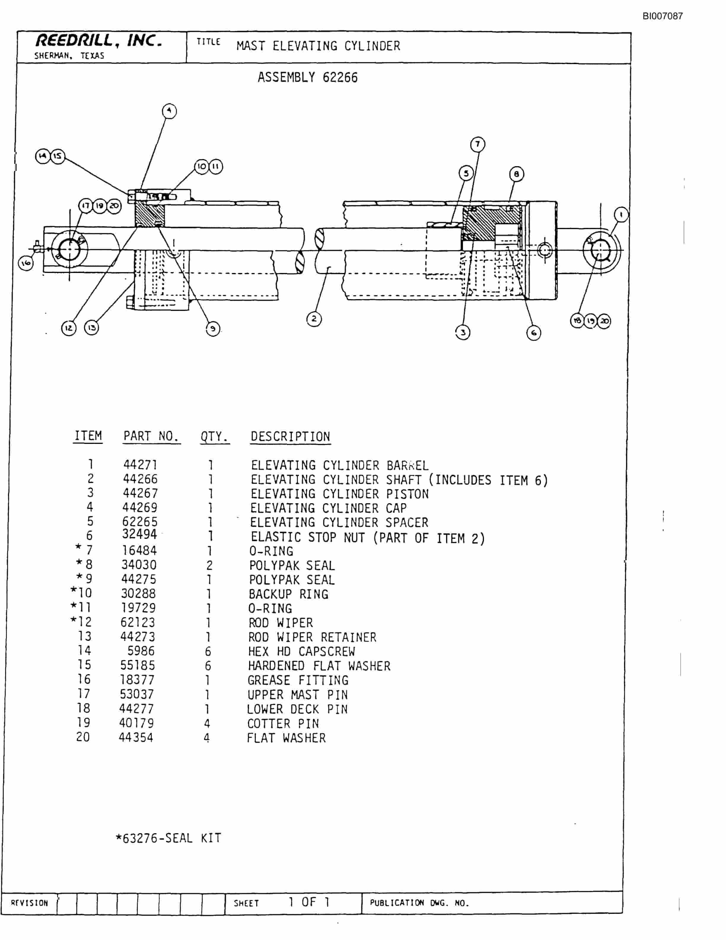 Bucyrus SK-40 Parts Catalog BI007087-3
