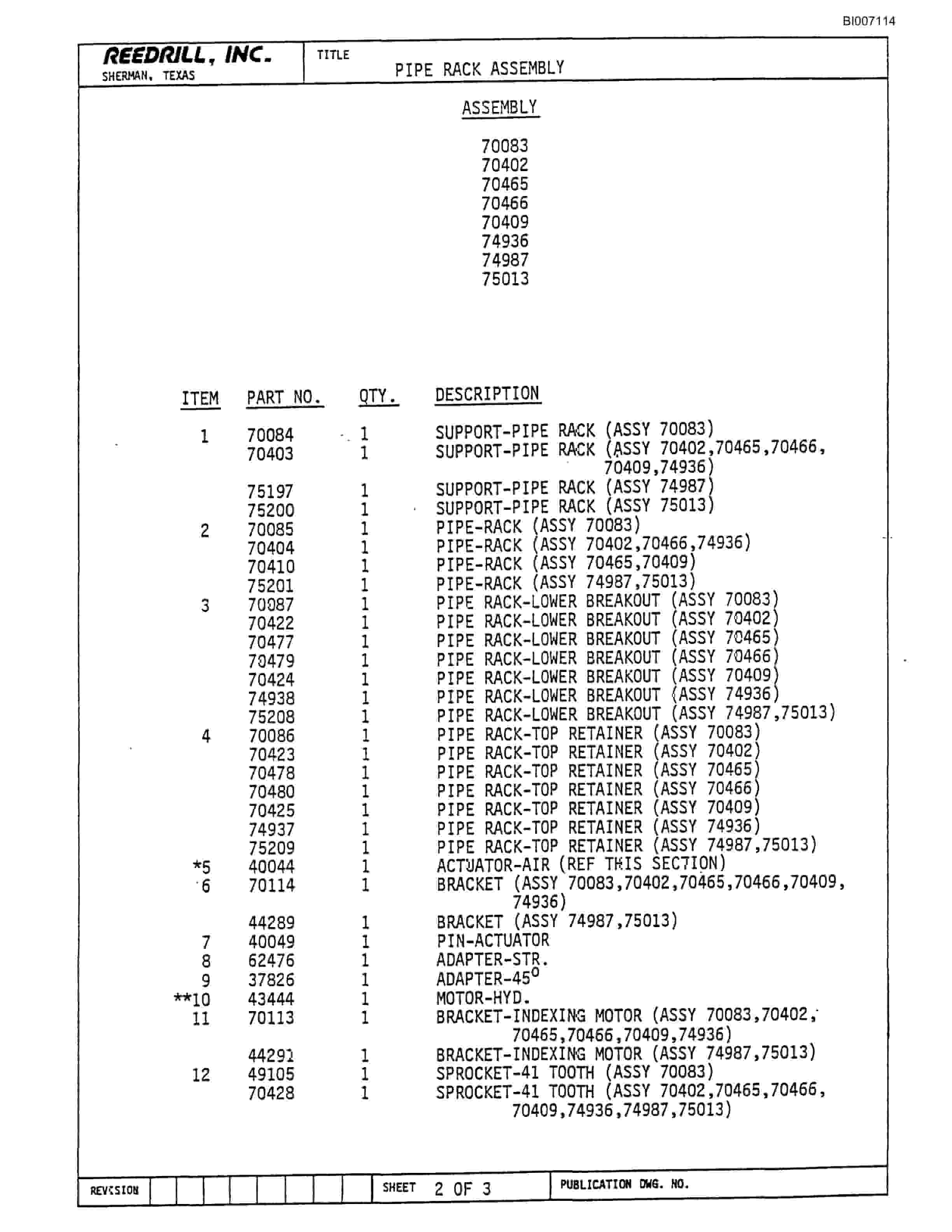 Bucyrus SK-40 Parts Catalog BI007114-4