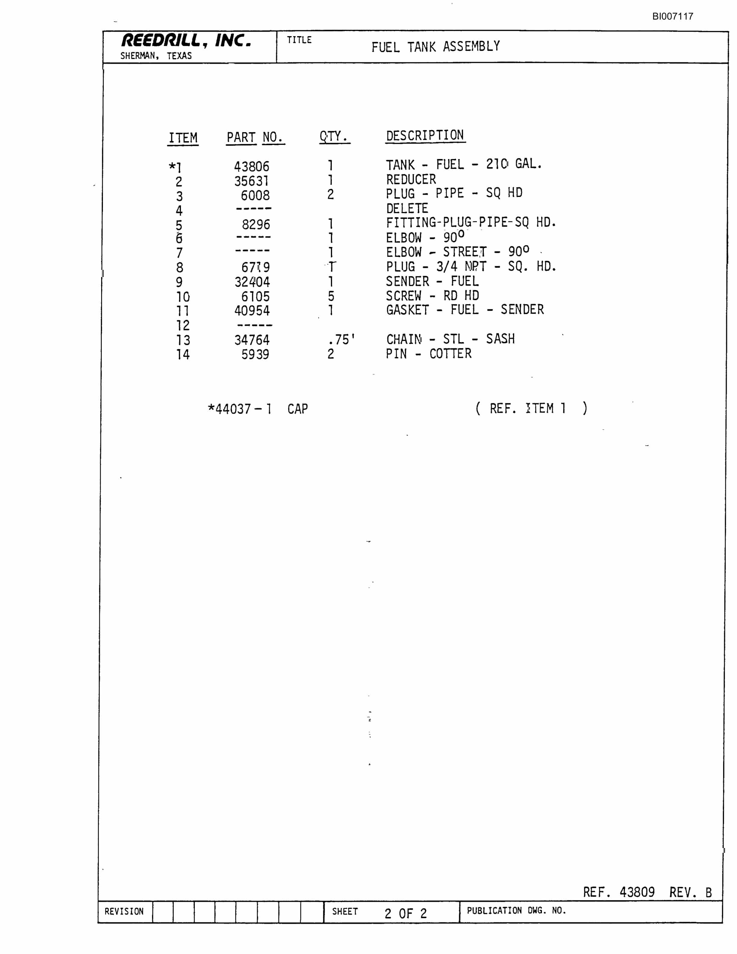 Bucyrus SK-40 Parts Catalog BI007117-2