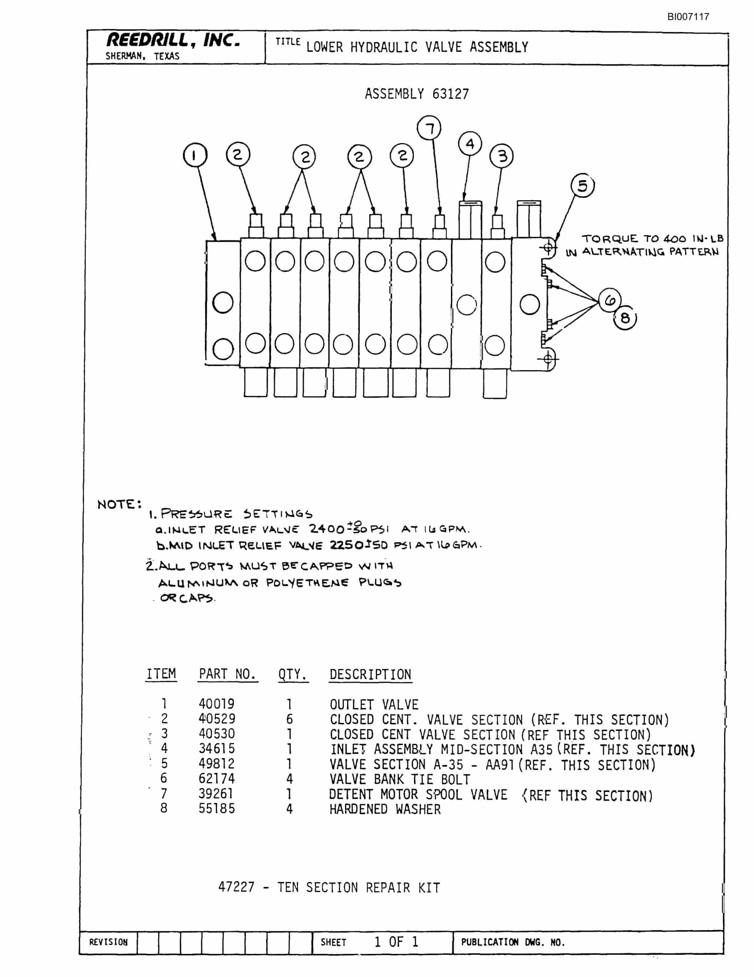 Bucyrus SK-40 Parts Catalog BI007117-5