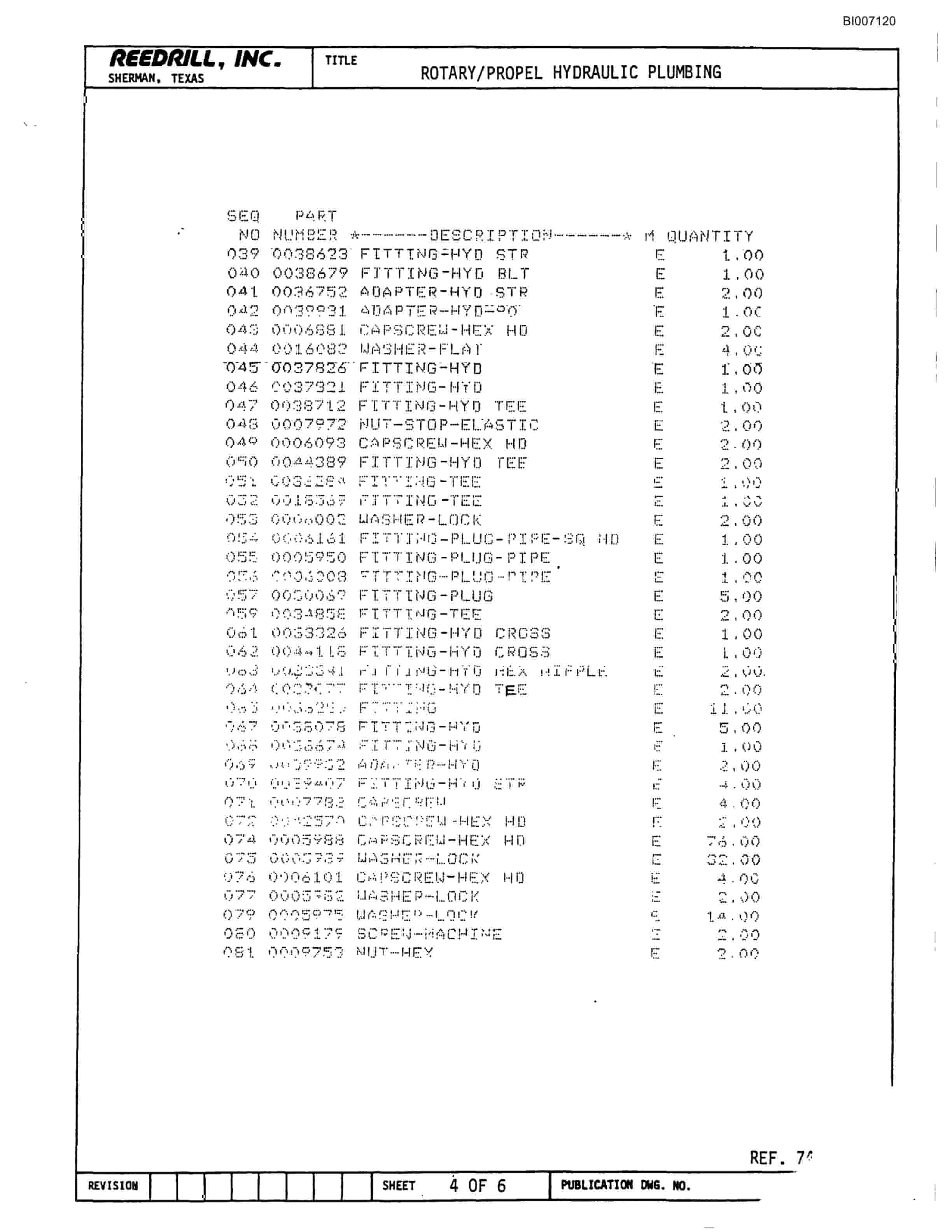 Bucyrus SK-40 Parts Catalog BI007120-5