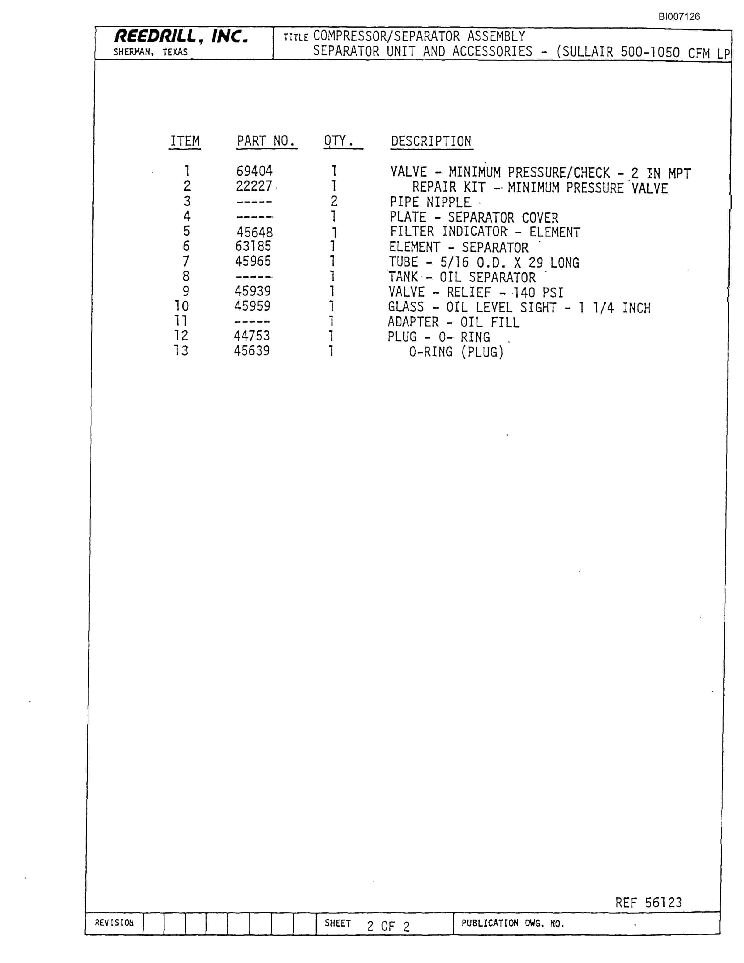 Bucyrus SK-40 Parts Catalog BI007126-2