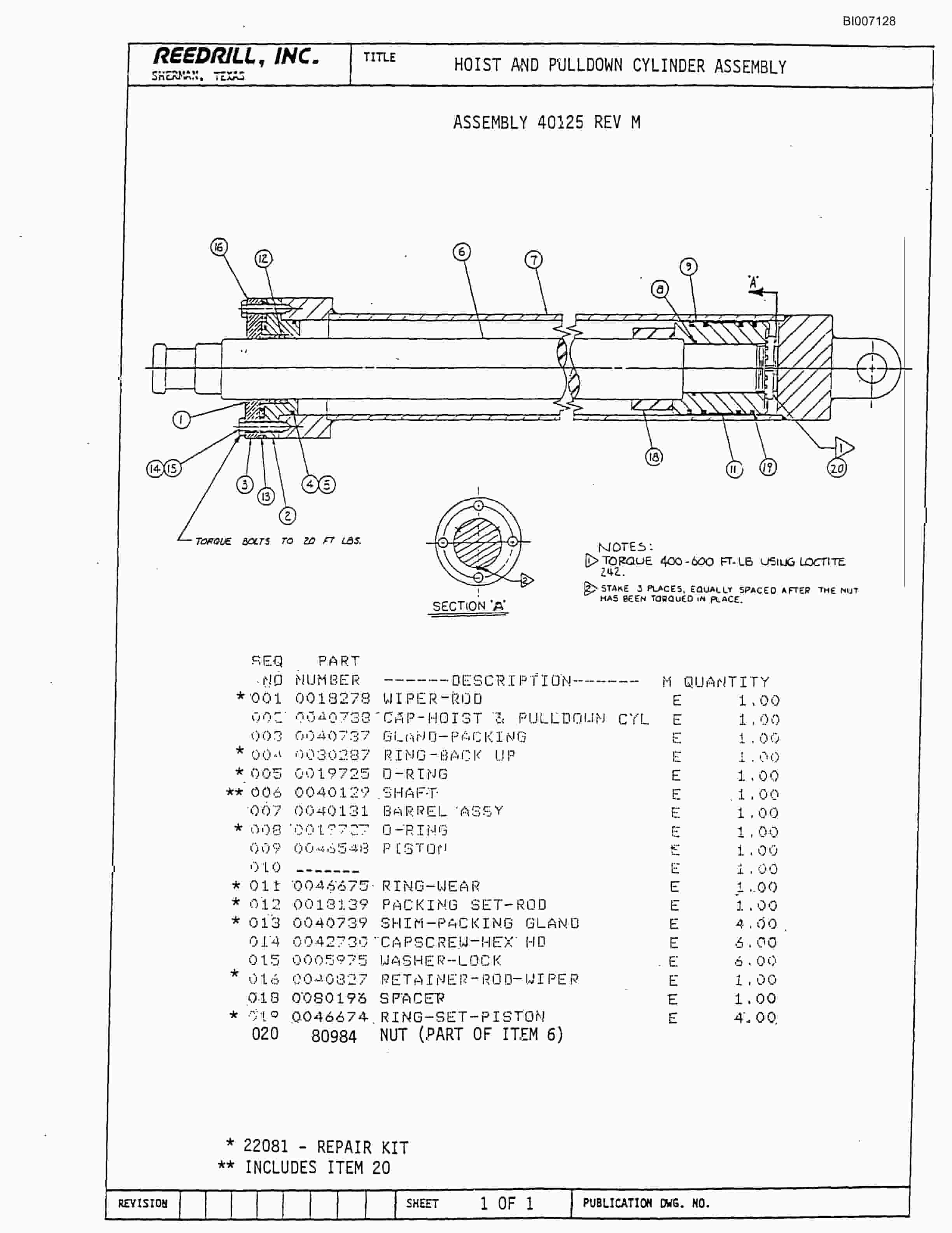 Bucyrus SK-40 Parts Catalog BI007128-3