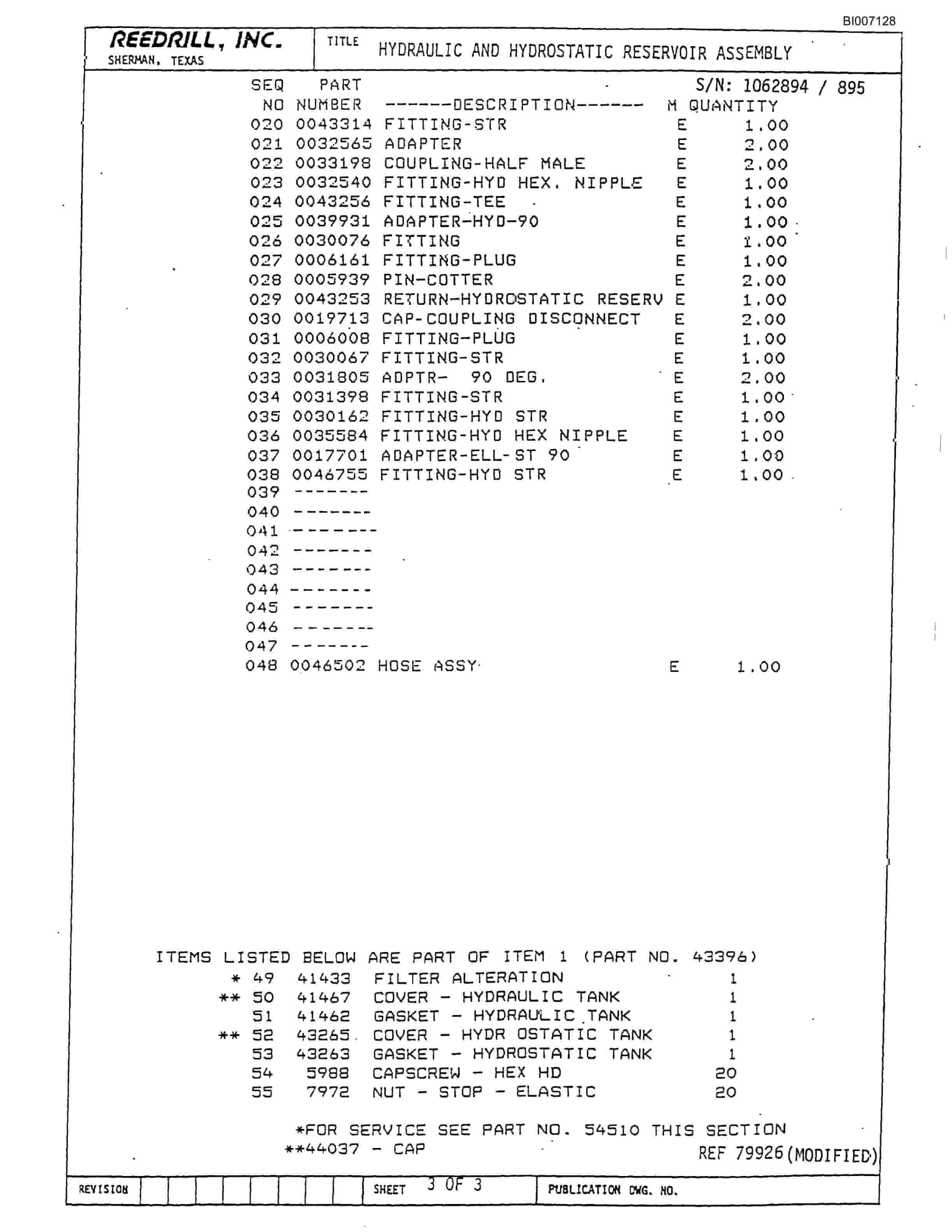 Bucyrus SK-40 Parts Catalog BI007128-4