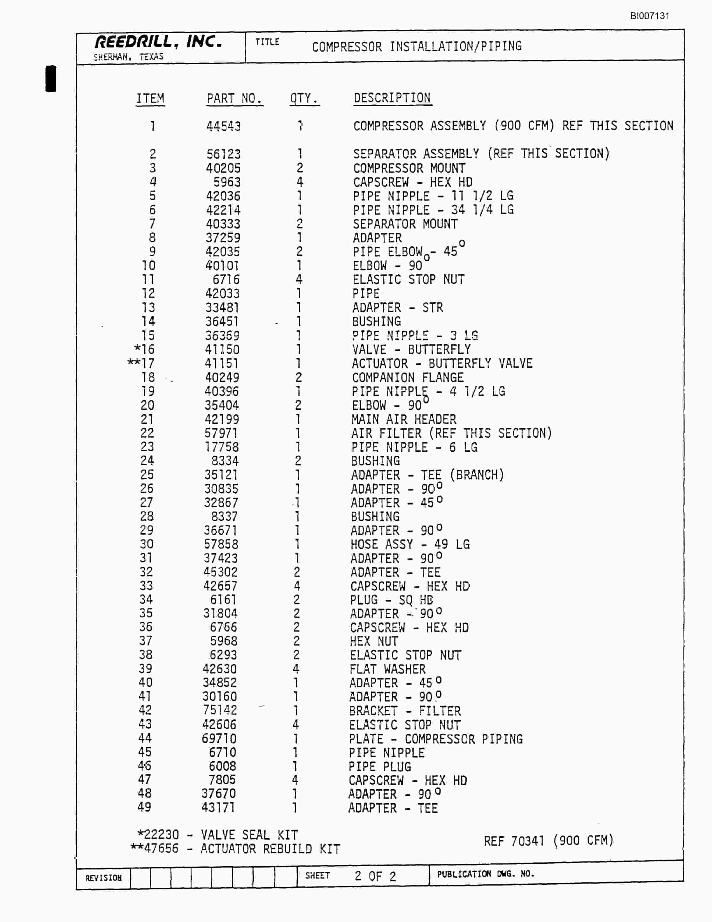 Bucyrus SK-40 Parts Catalog BI007131-2