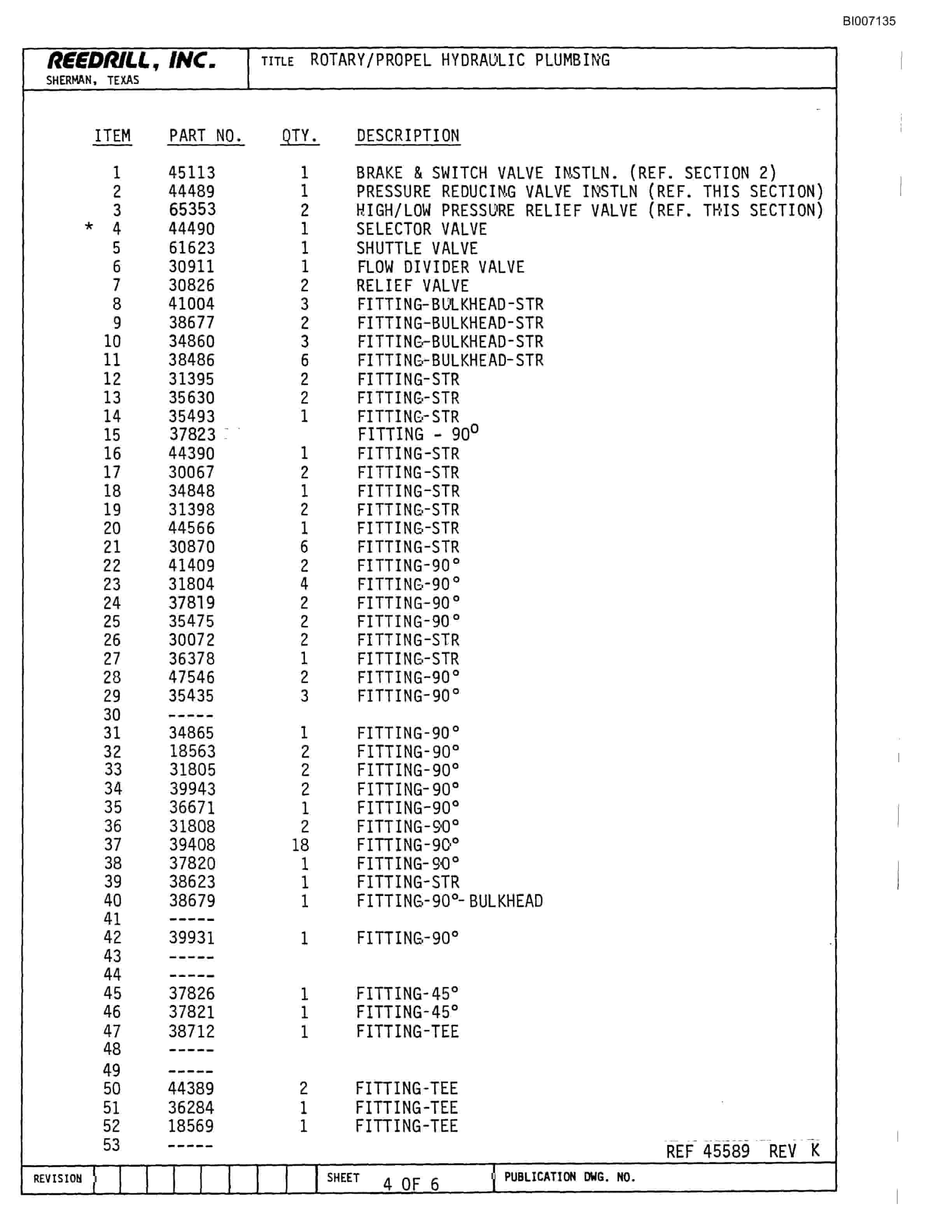Bucyrus SK-40 Parts Catalog BI007135-4