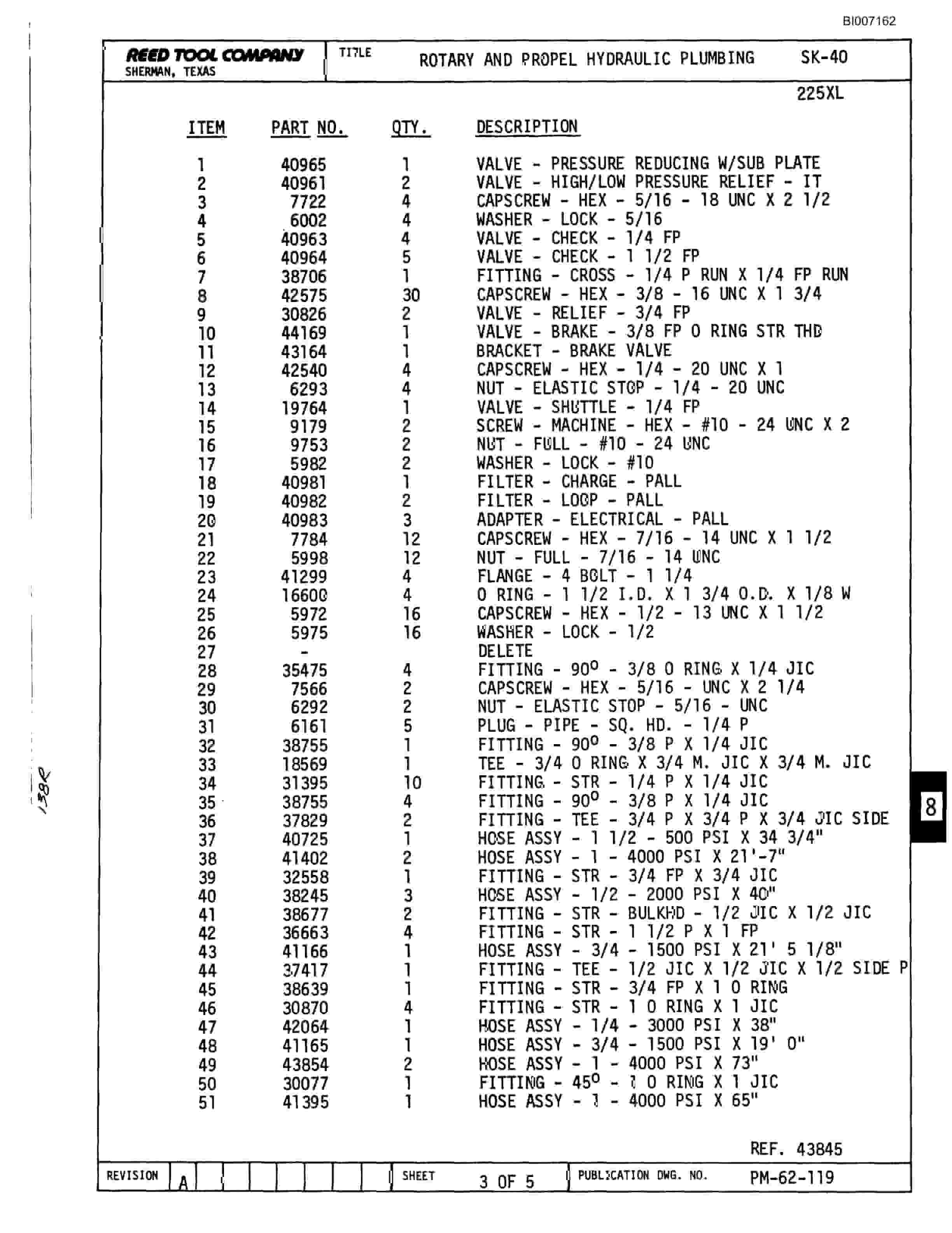 Bucyrus SK-40 Parts Catalog BI007162-4