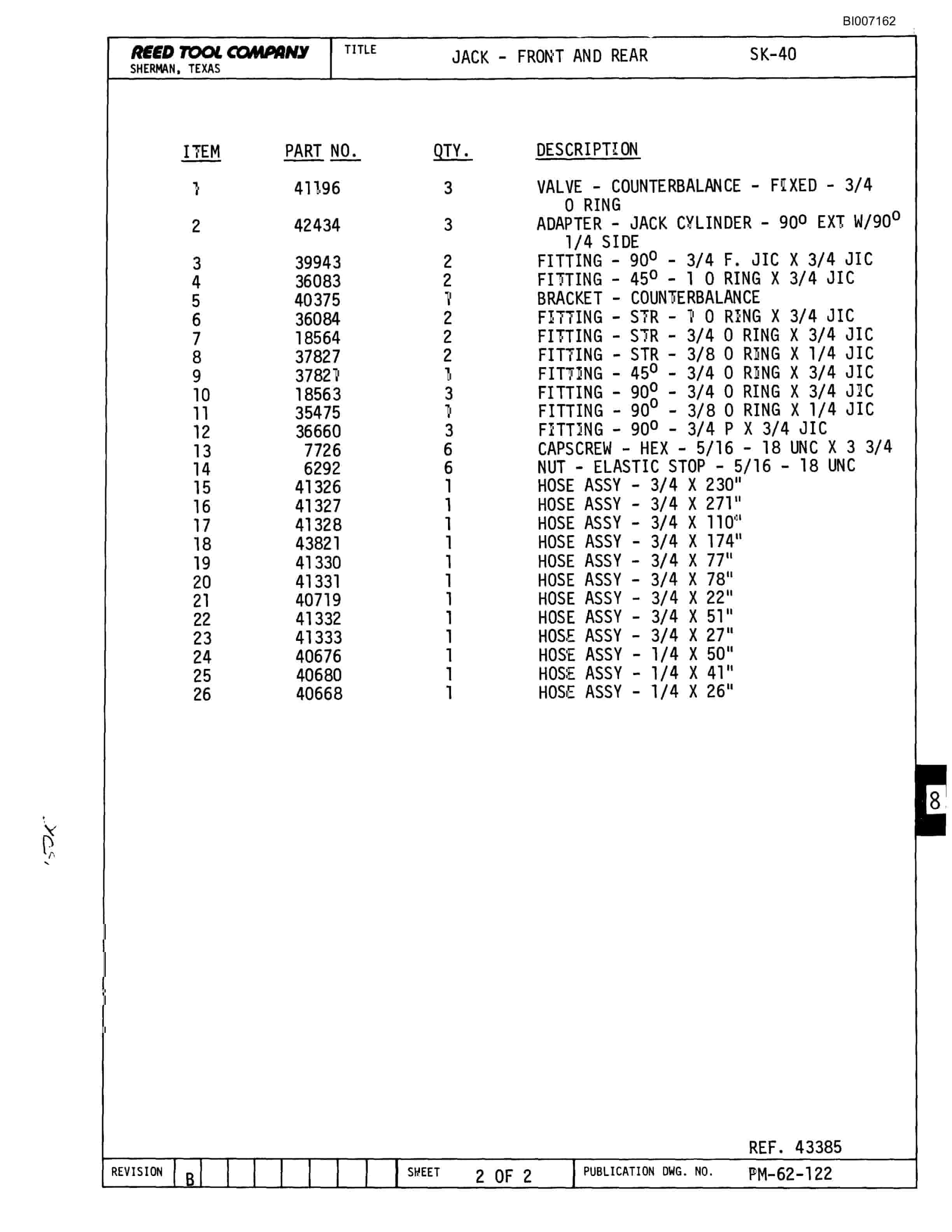 Bucyrus SK-40 Parts Catalog BI007162-5