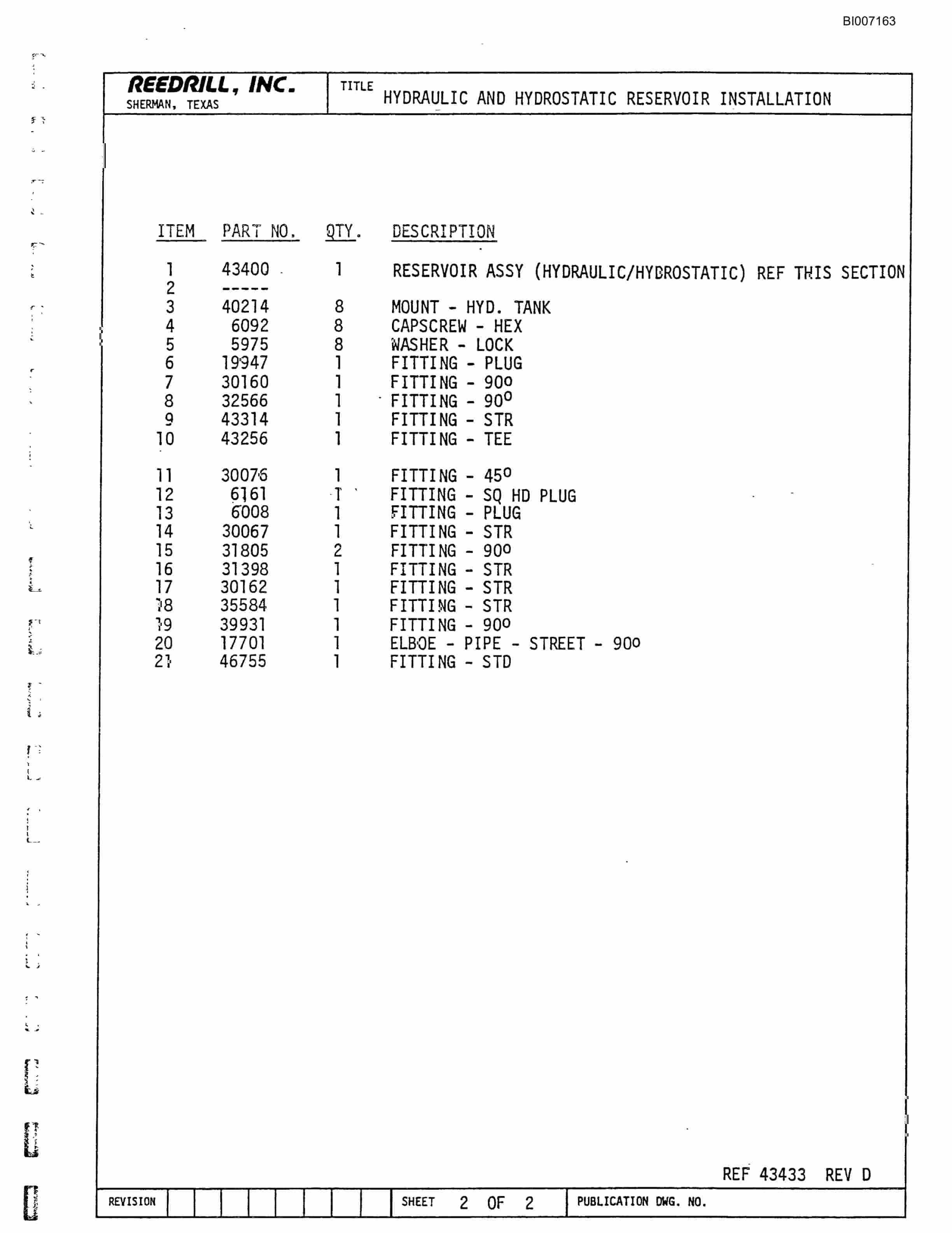 Bucyrus SK-40 Parts Catalog BI007163-3