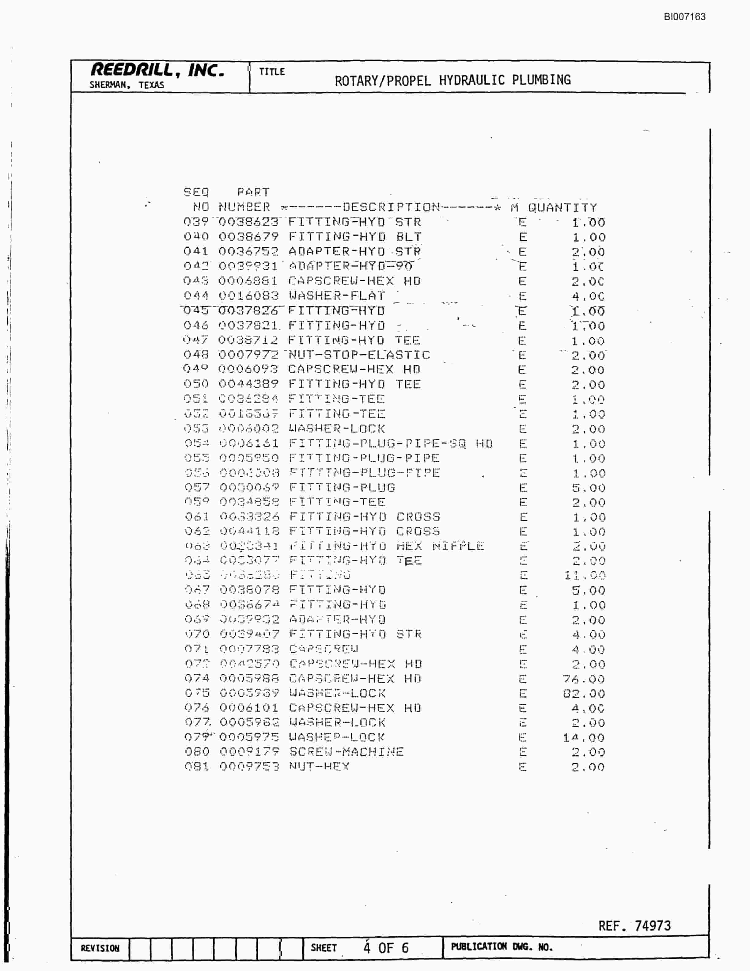 Bucyrus SK-40 Parts Catalog BI007163-4
