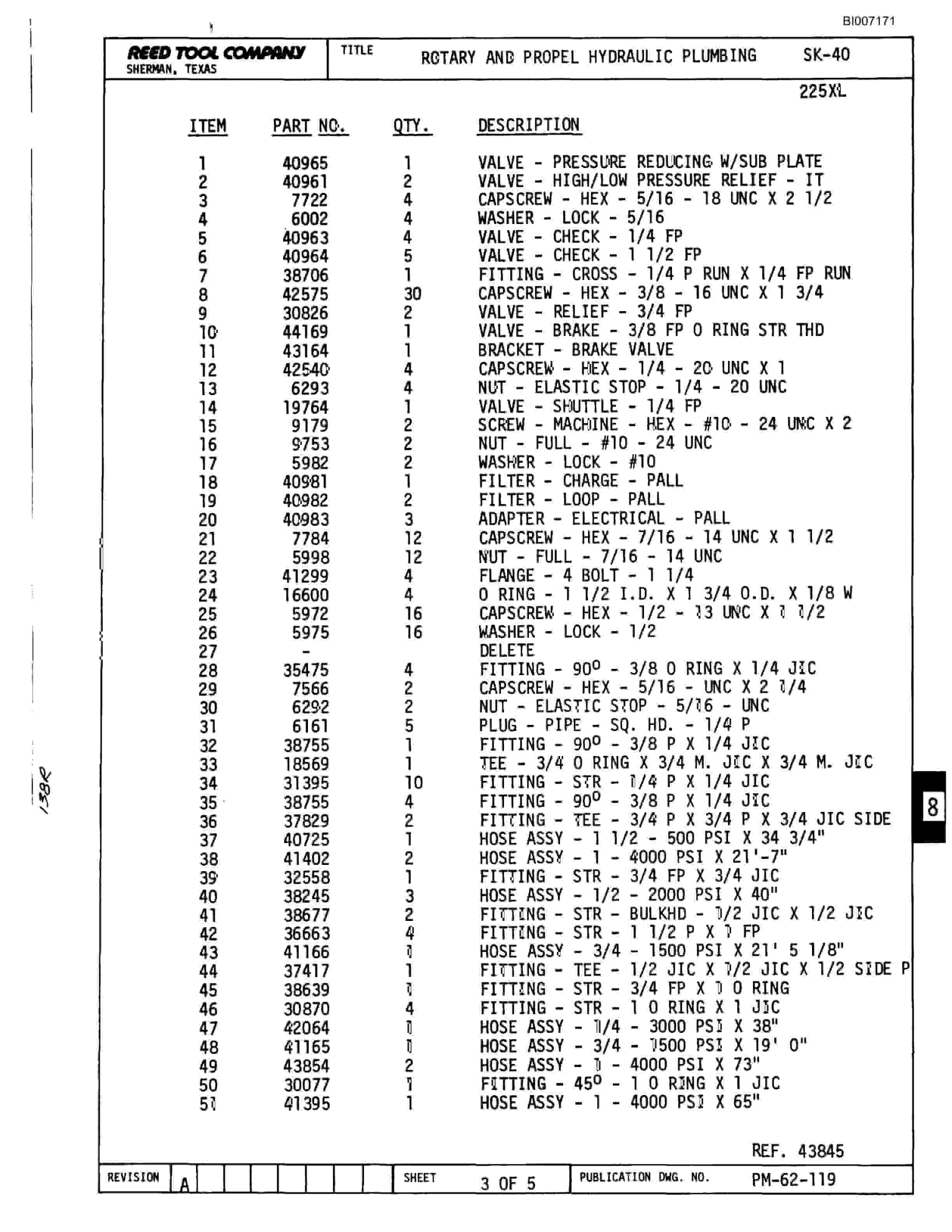 Bucyrus SK-40 Parts Catalog BI007171-5