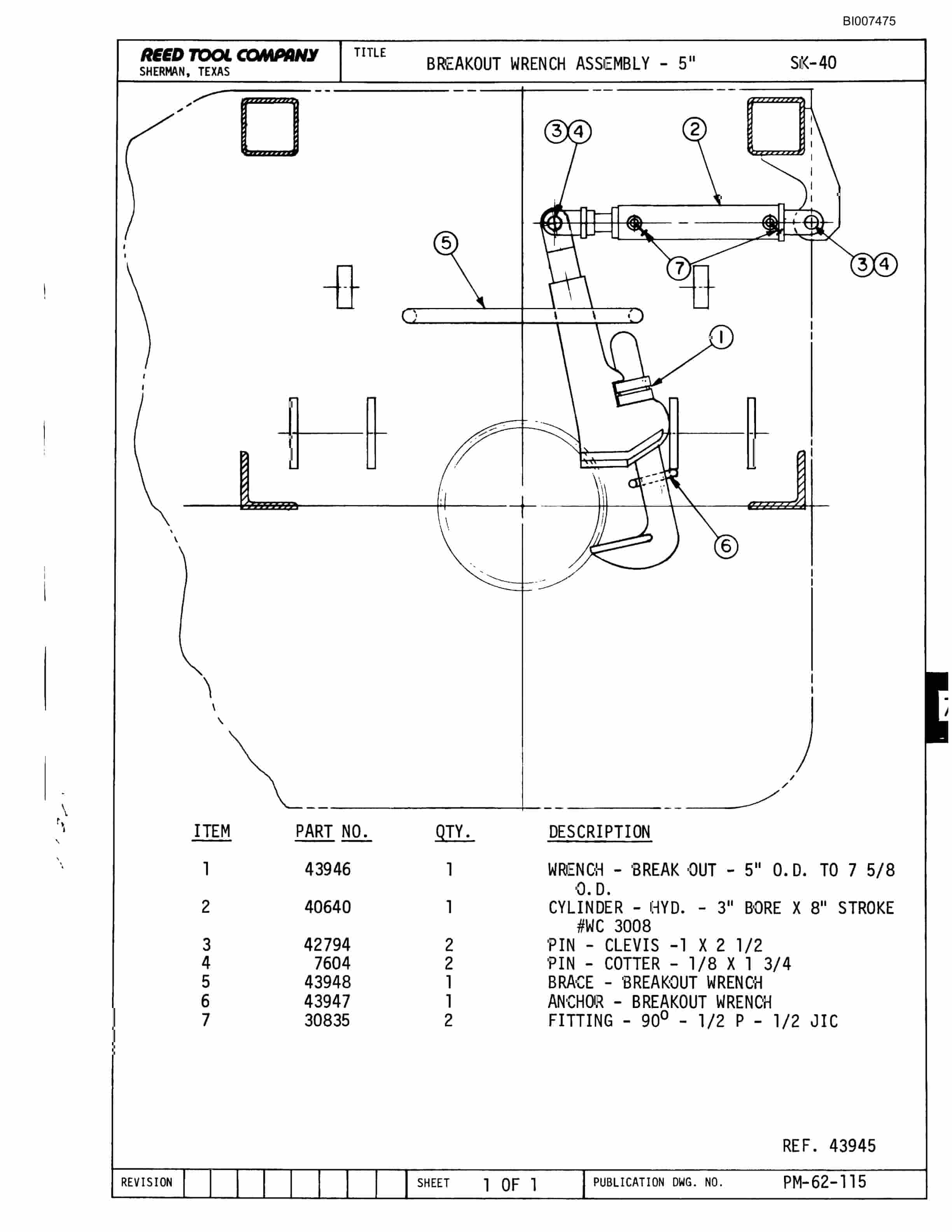 Bucyrus SK-40 Parts Catalog BI007475-3
