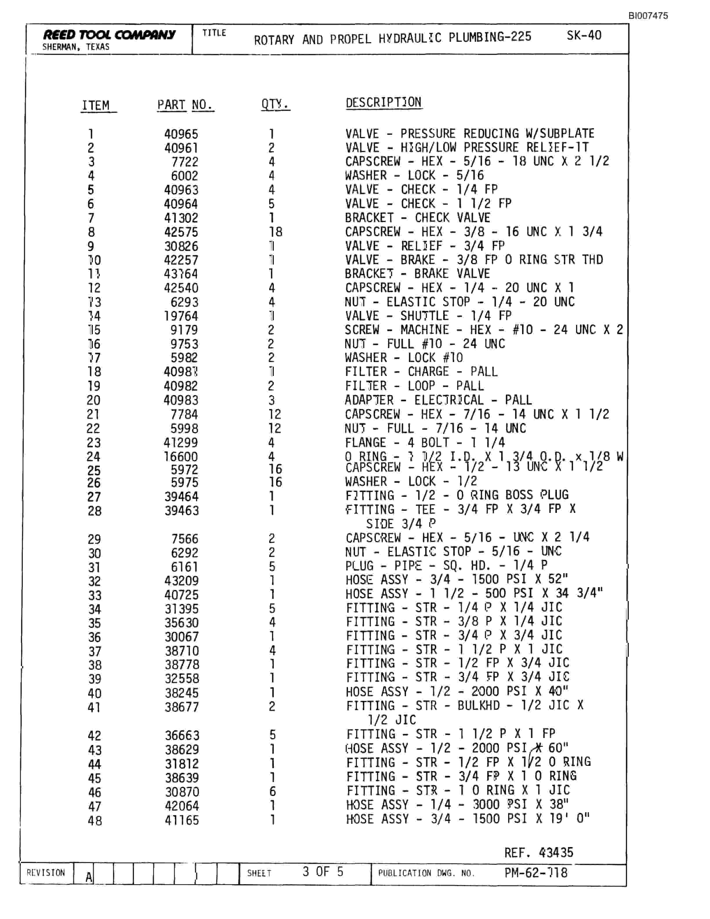 Bucyrus SK-40 Parts Catalog BI007475-4