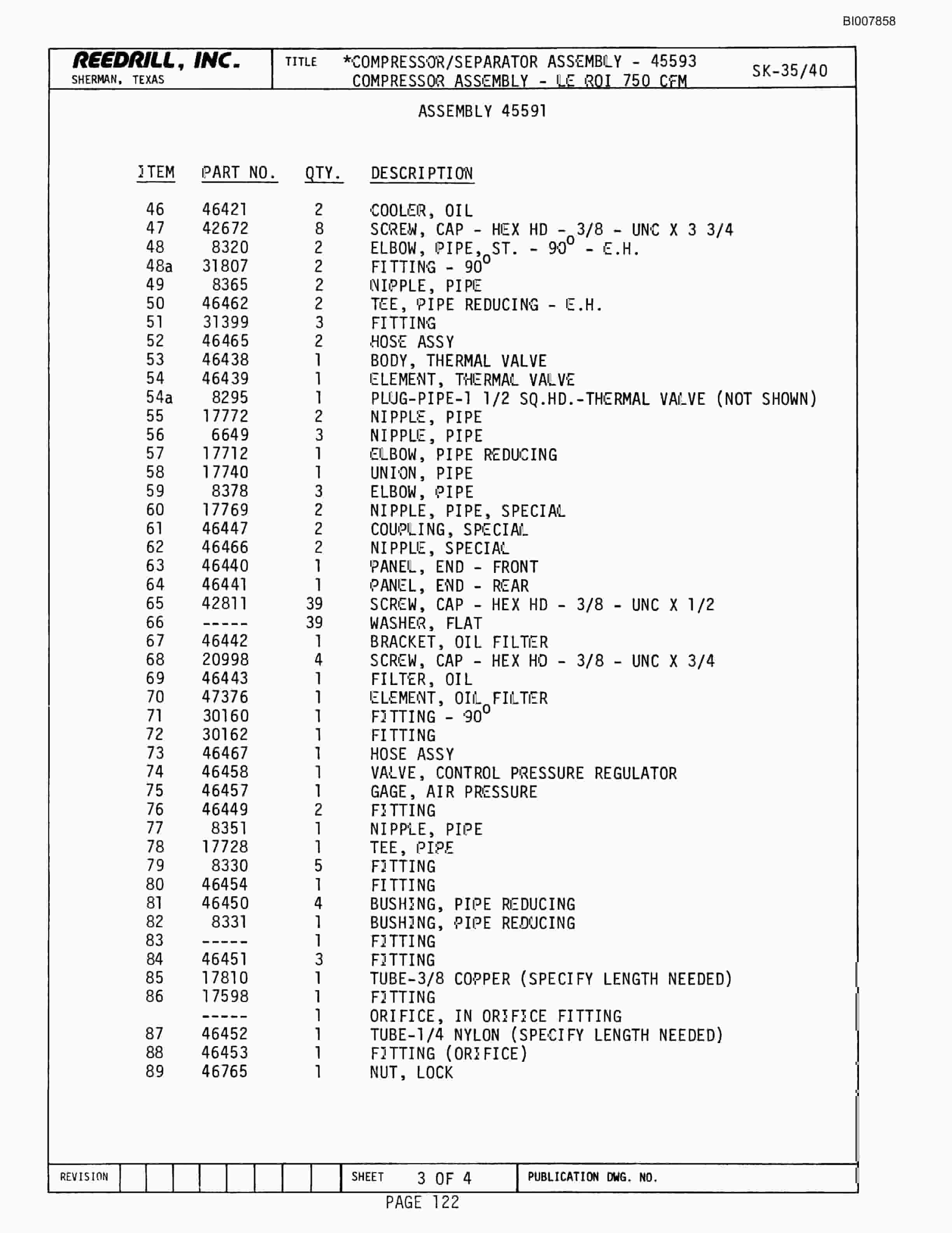 Bucyrus SK-40 Parts Catalog BI007858-2