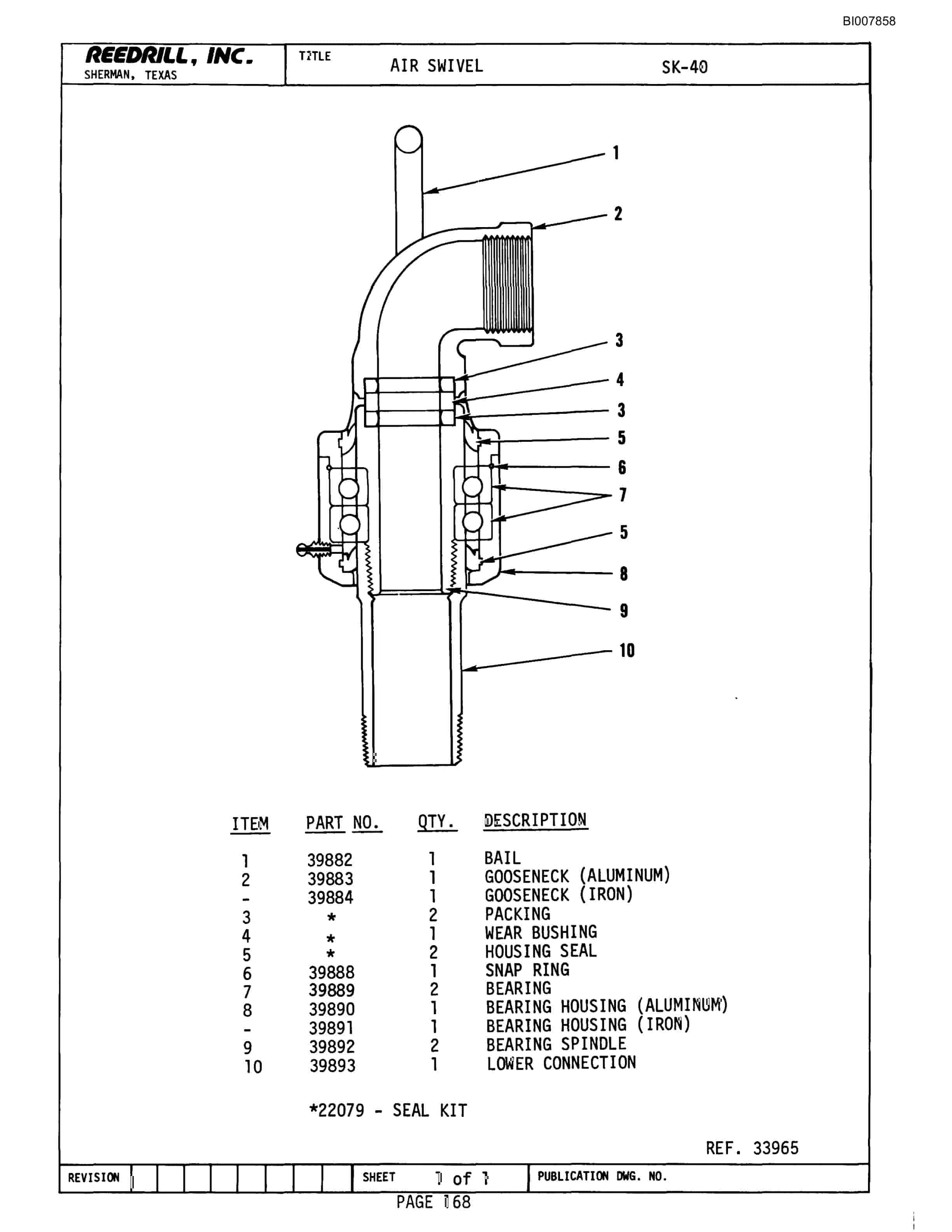 Bucyrus SK-40 Parts Catalog BI007858-3