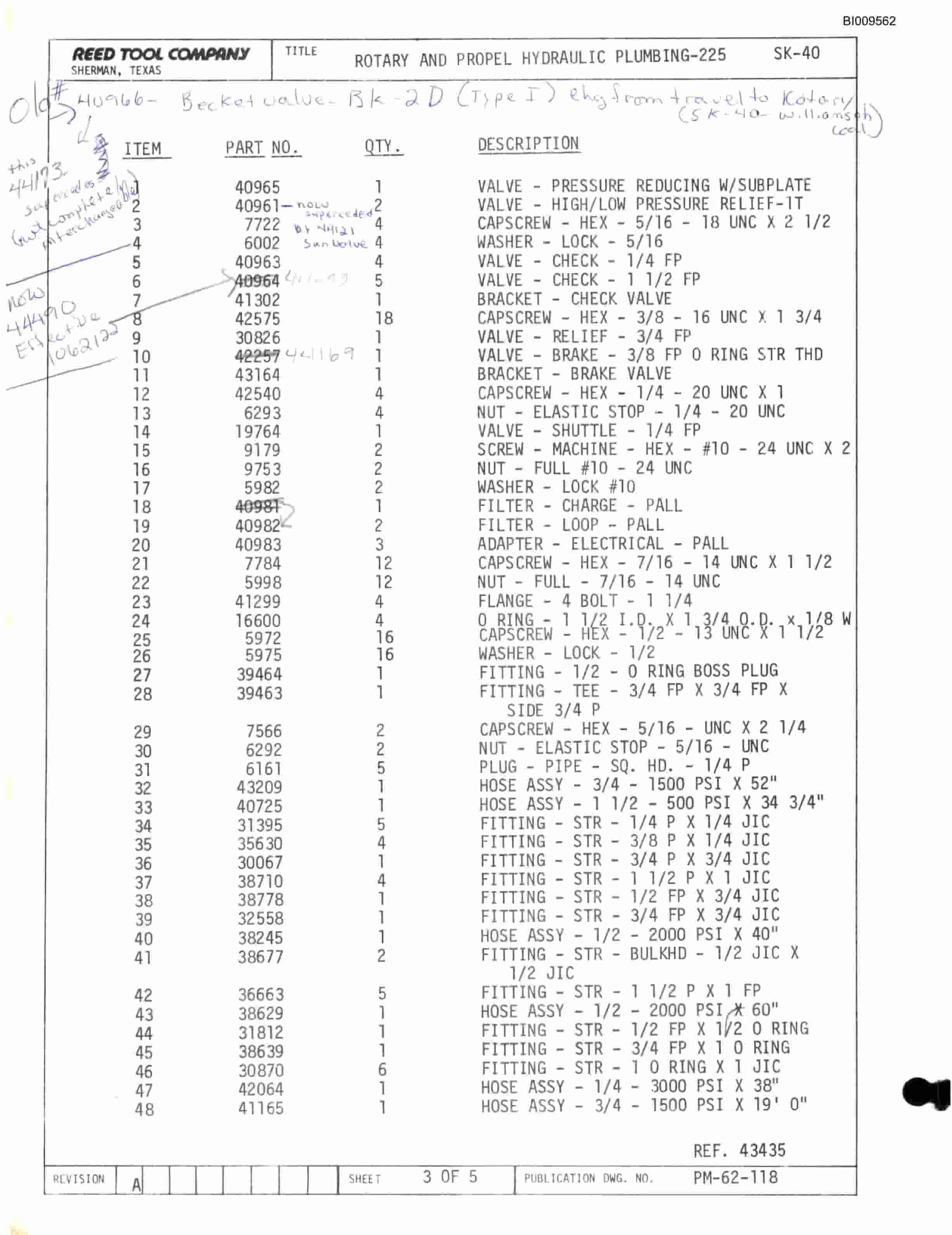 Bucyrus SK-40 Parts Catalog BI009562-5