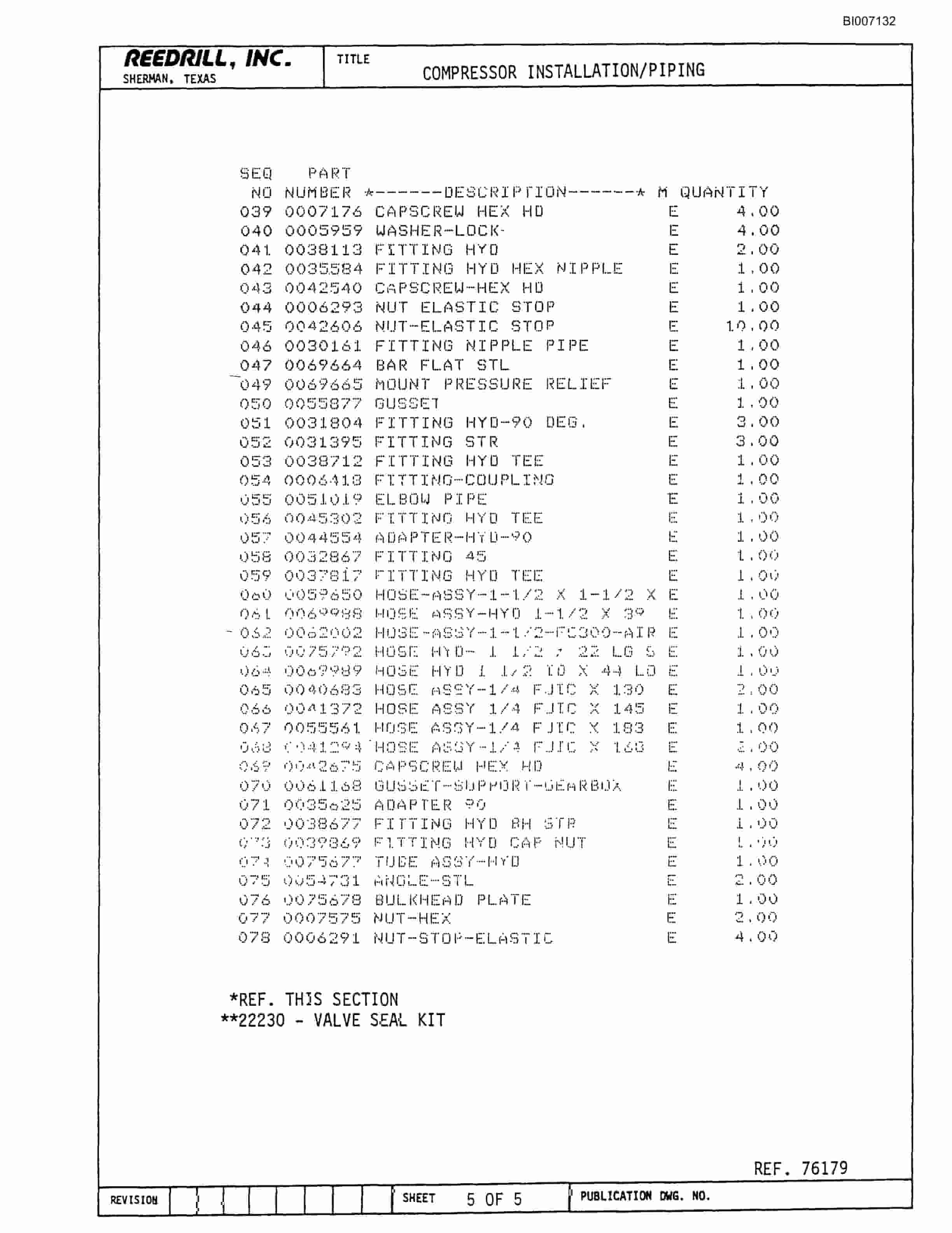 Bucyrus SK-40HP Parts Catalog BI007132-2