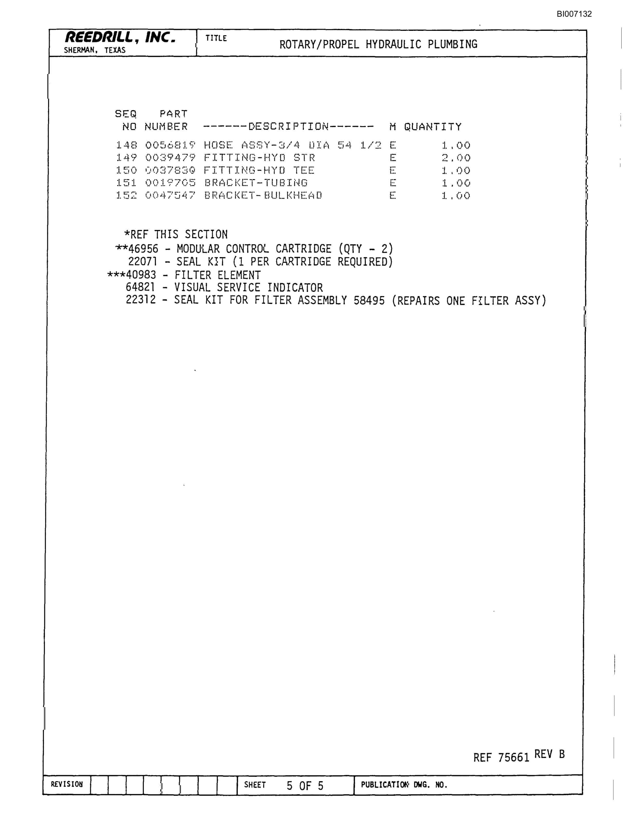 Bucyrus SK-40HP Parts Catalog BI007132-5