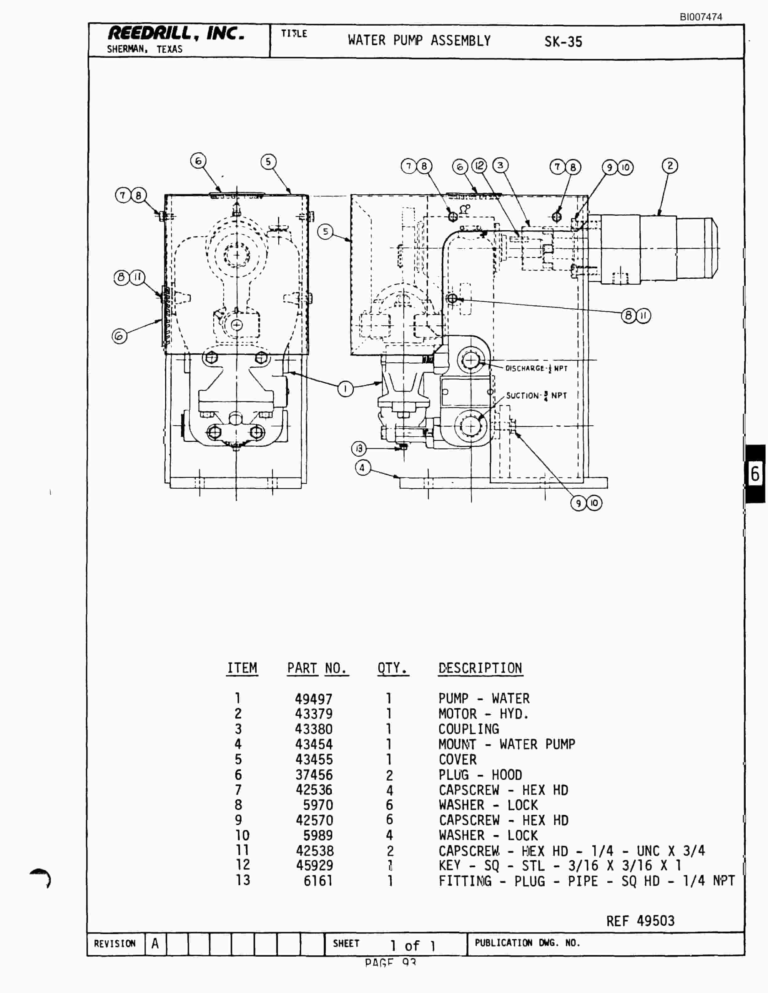 Bucyrus SK-40HP Parts Catalog BI007474-2