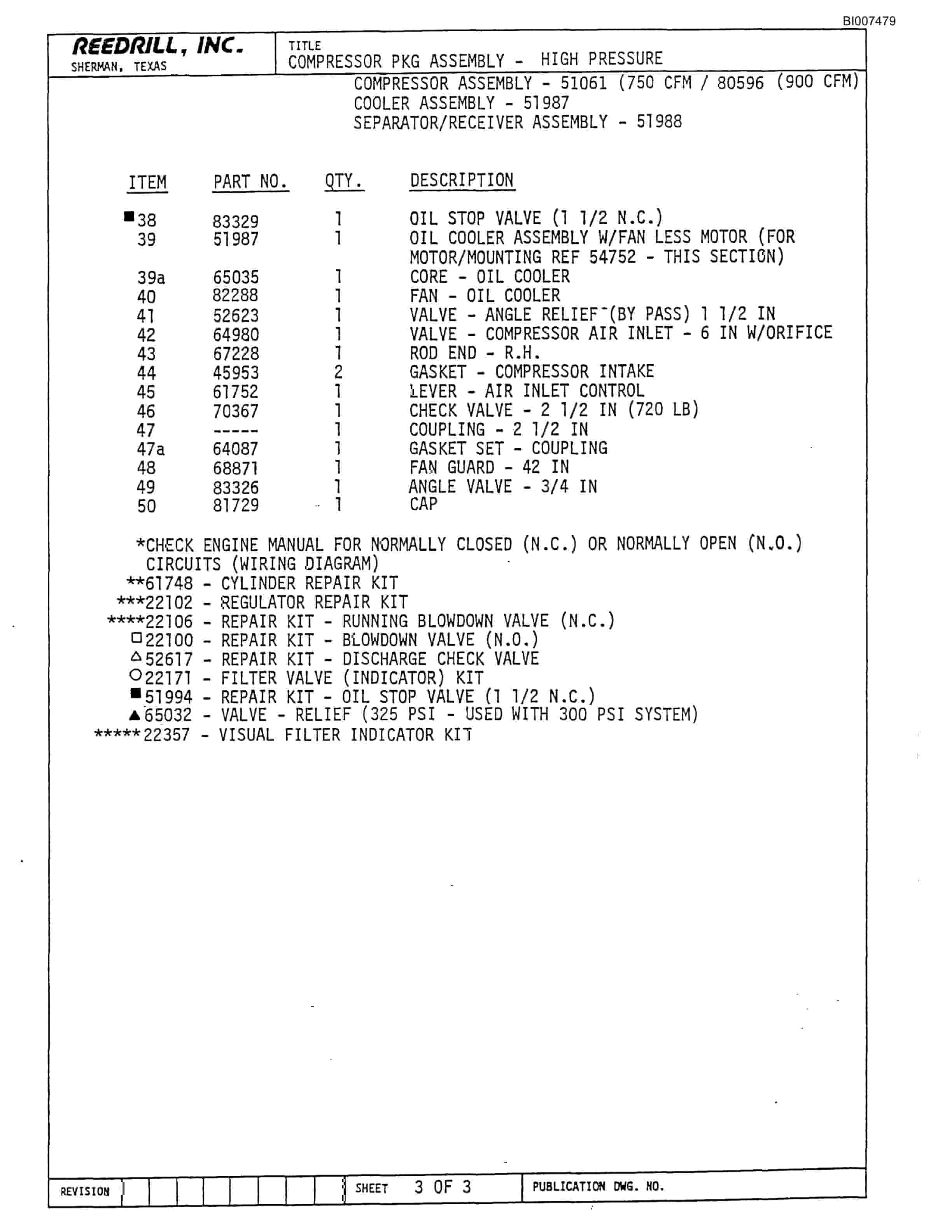 Bucyrus SK-40HP Parts Catalog BI007479-2