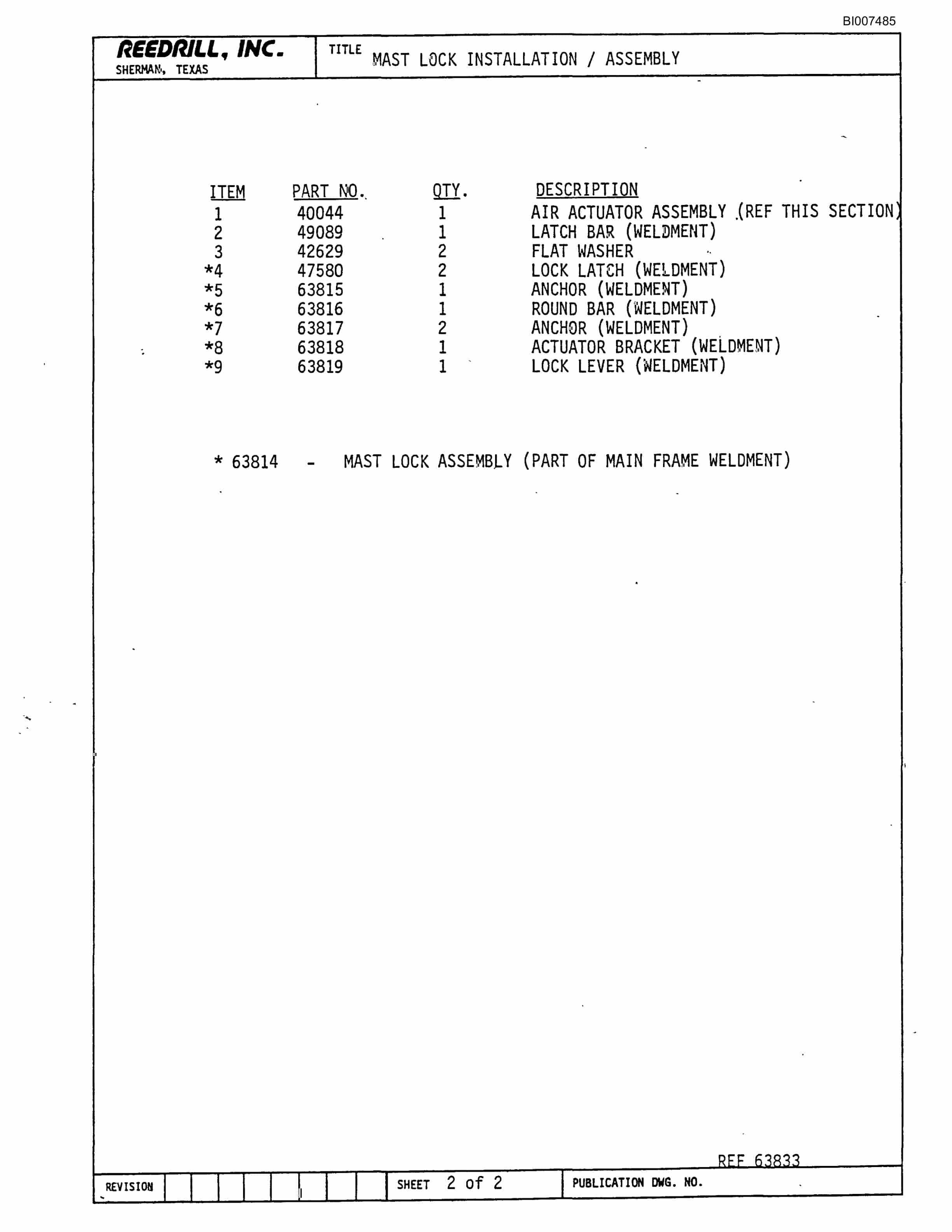 Bucyrus SK-40HP Parts Catalog BI007485-3