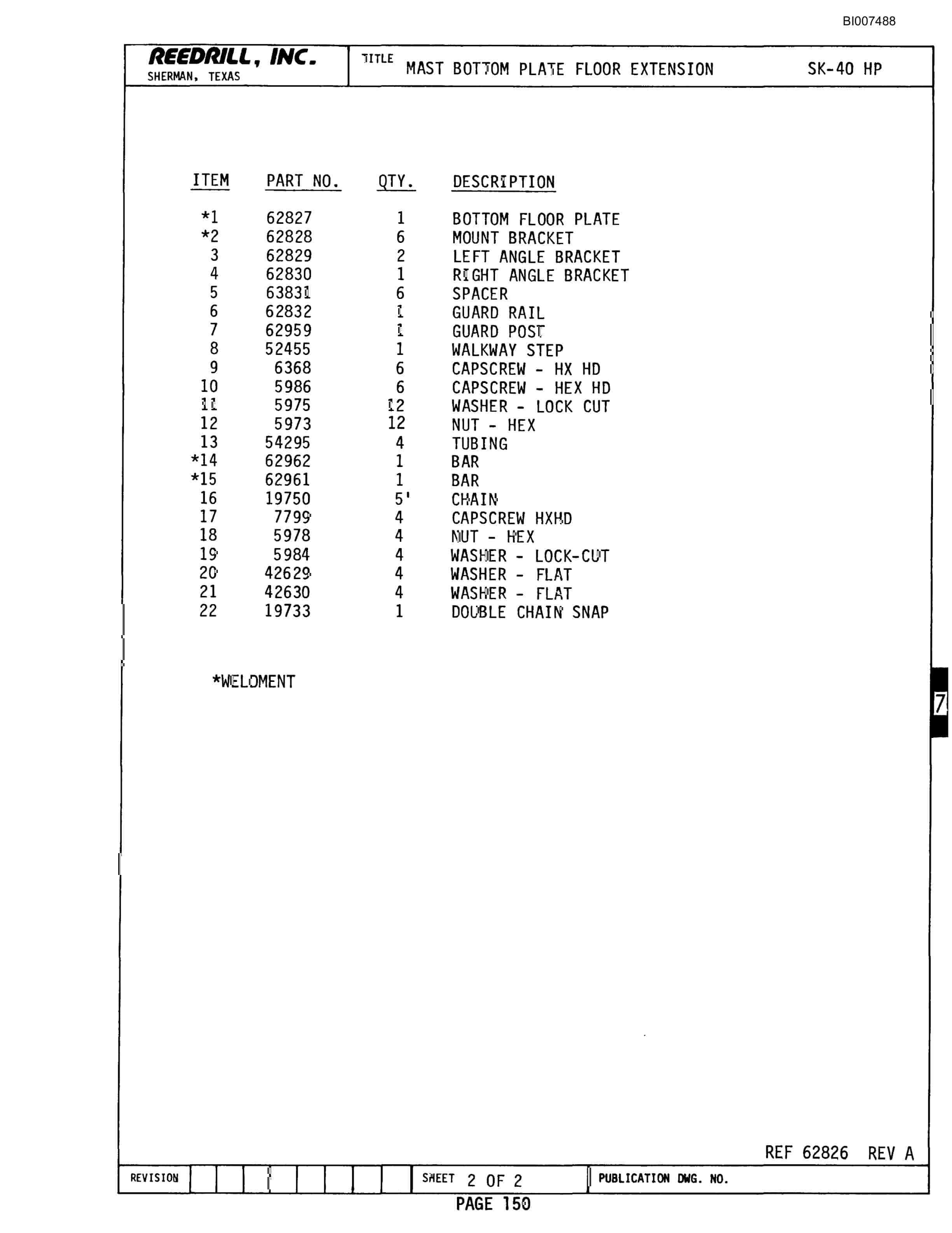 Bucyrus SK-40HP Parts Catalog BI007488-3