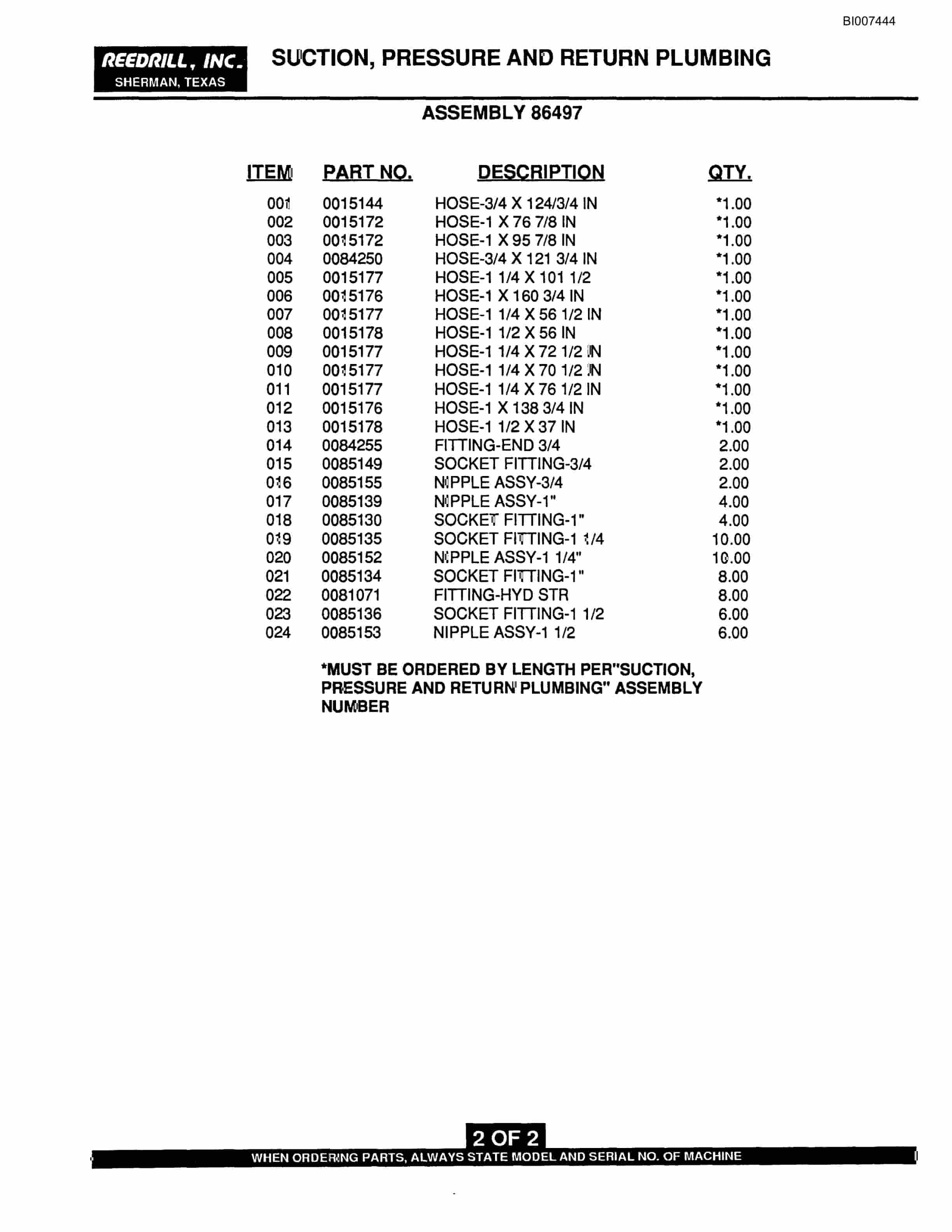 Bucyrus SK-40i Parts Catalog BI007444-4