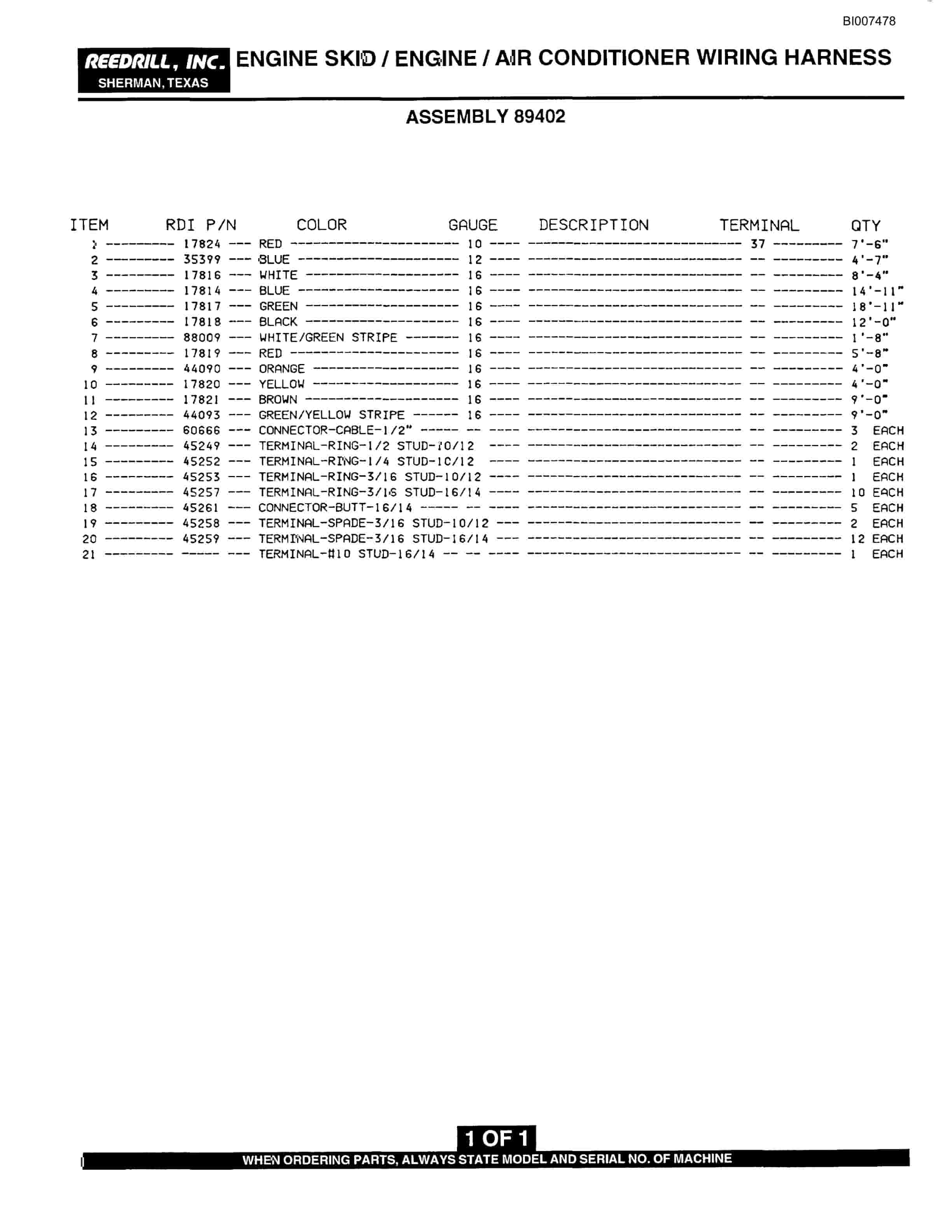 Bucyrus SK-40i Parts Catalog BI007478-5