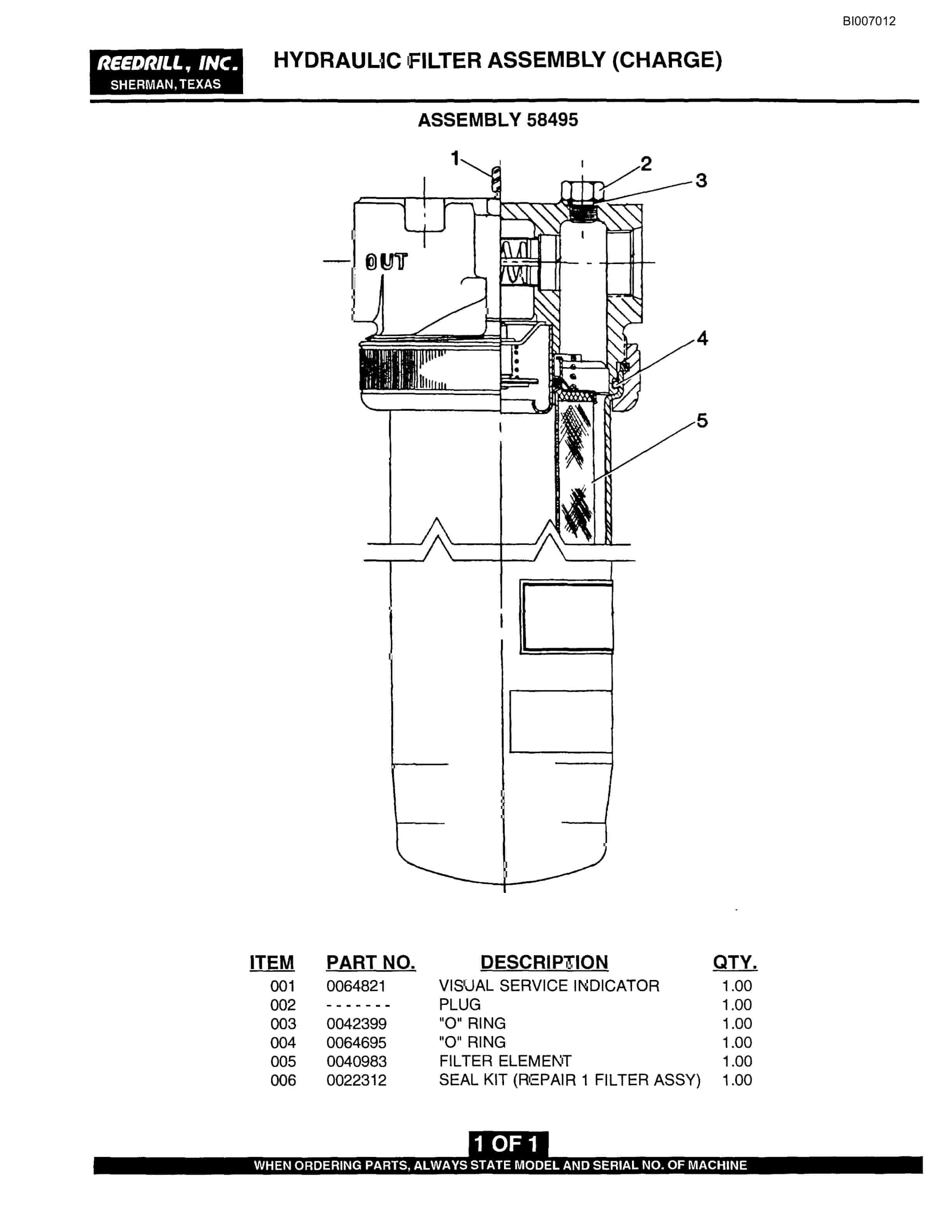 Bucyrus SK-45i Parts Catalog BI007012-5
