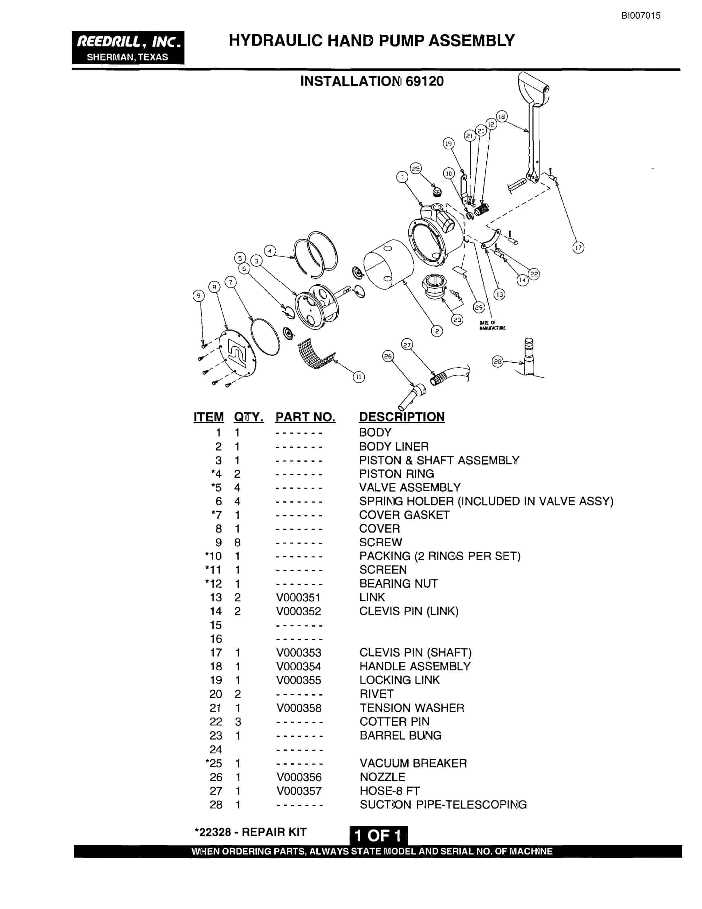 Bucyrus SK-45i Parts Catalog BI007015-5
