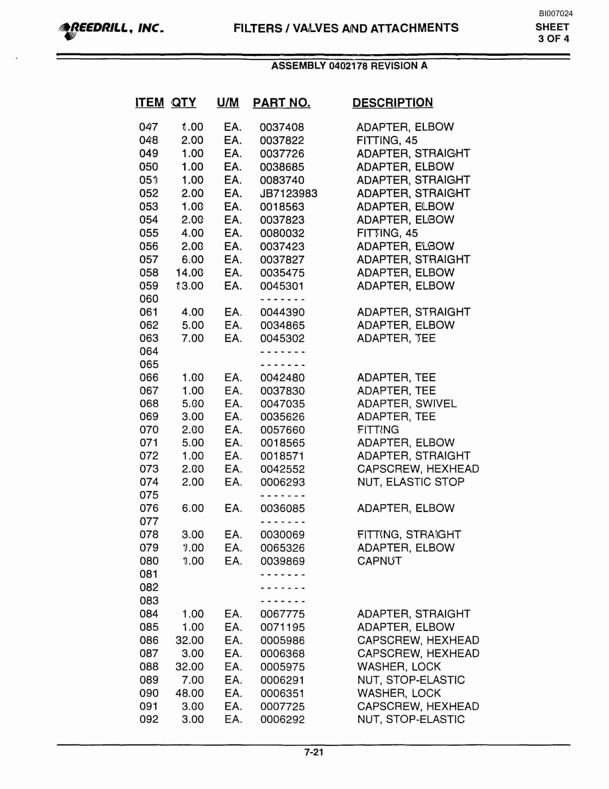 Bucyrus SK-45i Parts Catalog BI007024-5