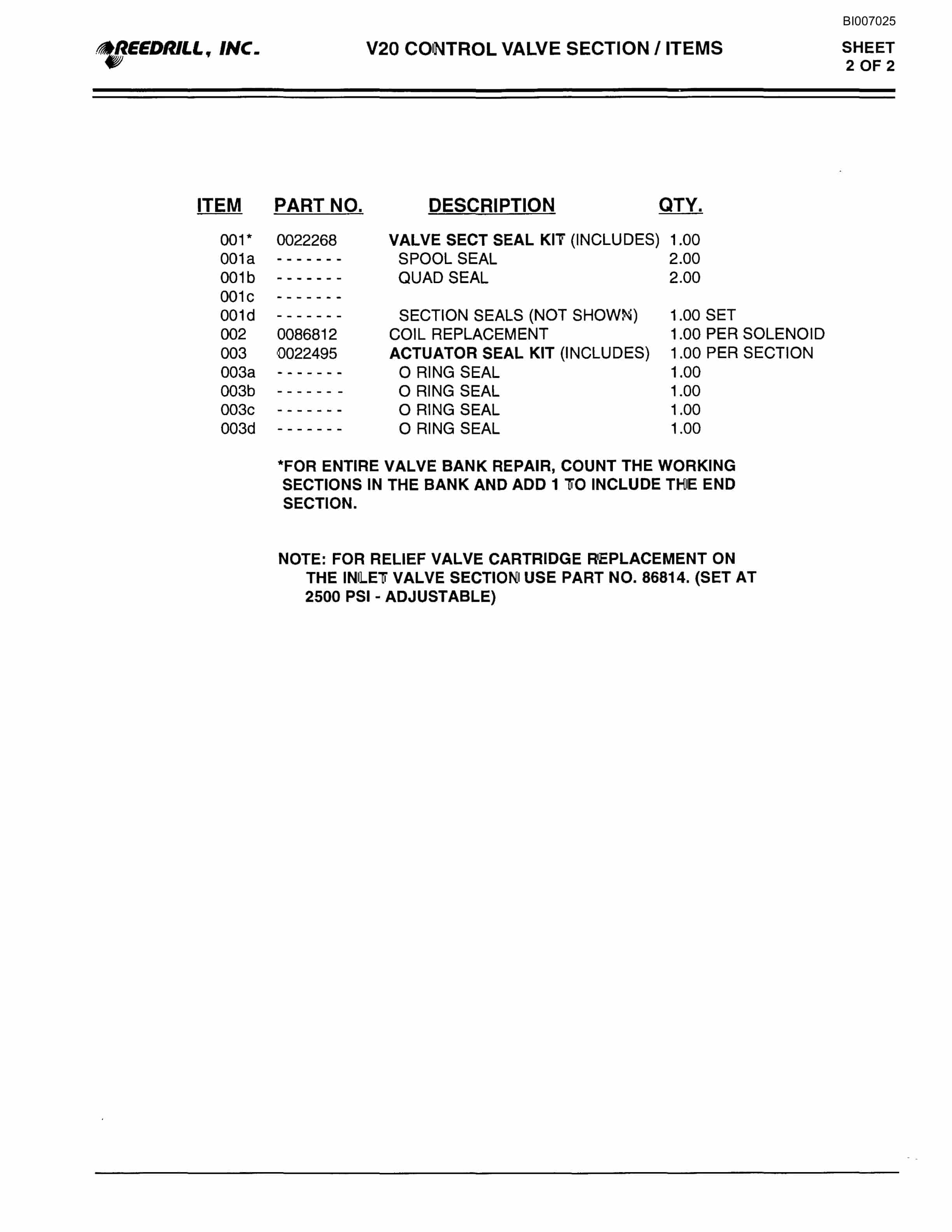 Bucyrus SK-45i Parts Catalog BI007025-5