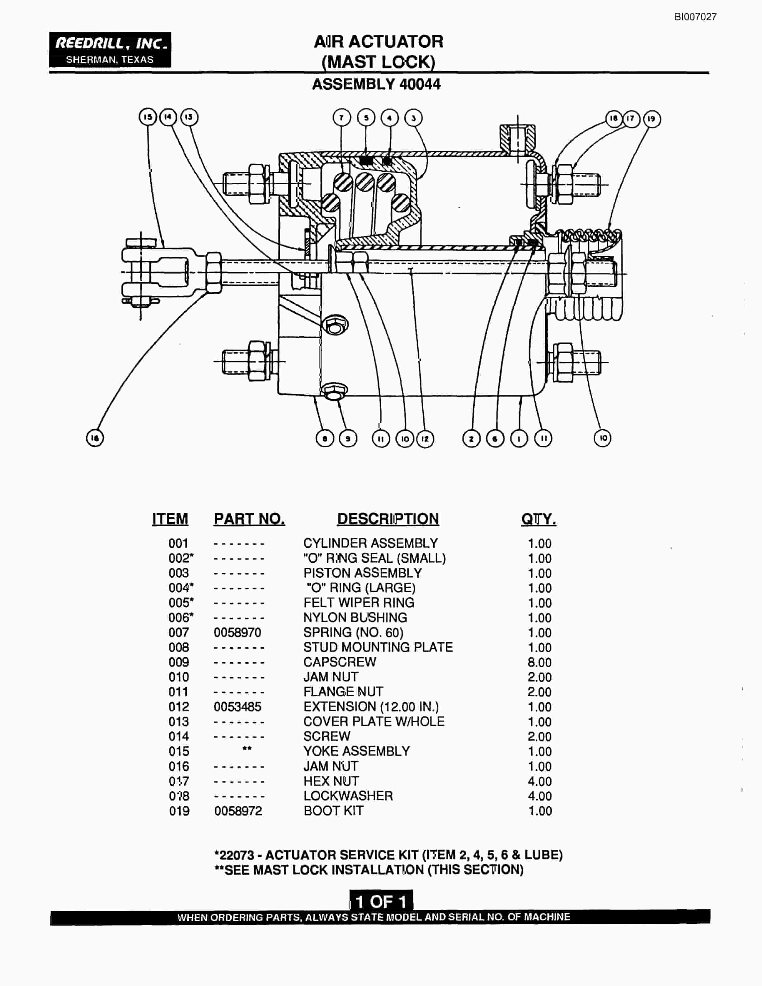 Bucyrus SK-45i Parts Catalog BI007027-3