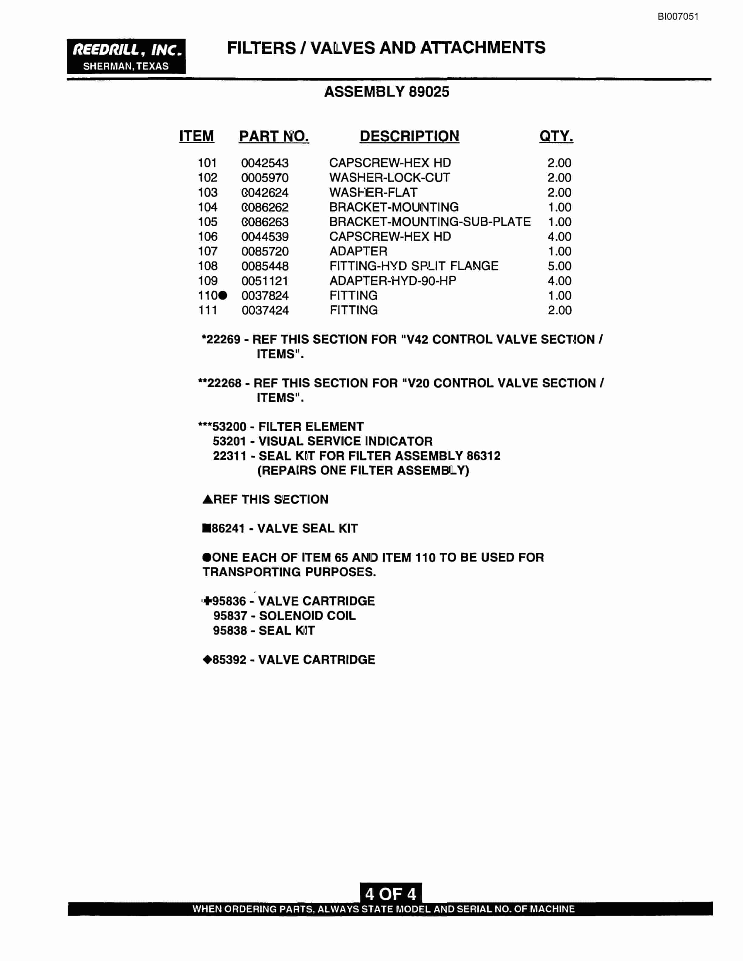 Bucyrus SK-45i Parts Catalog BI007051-4