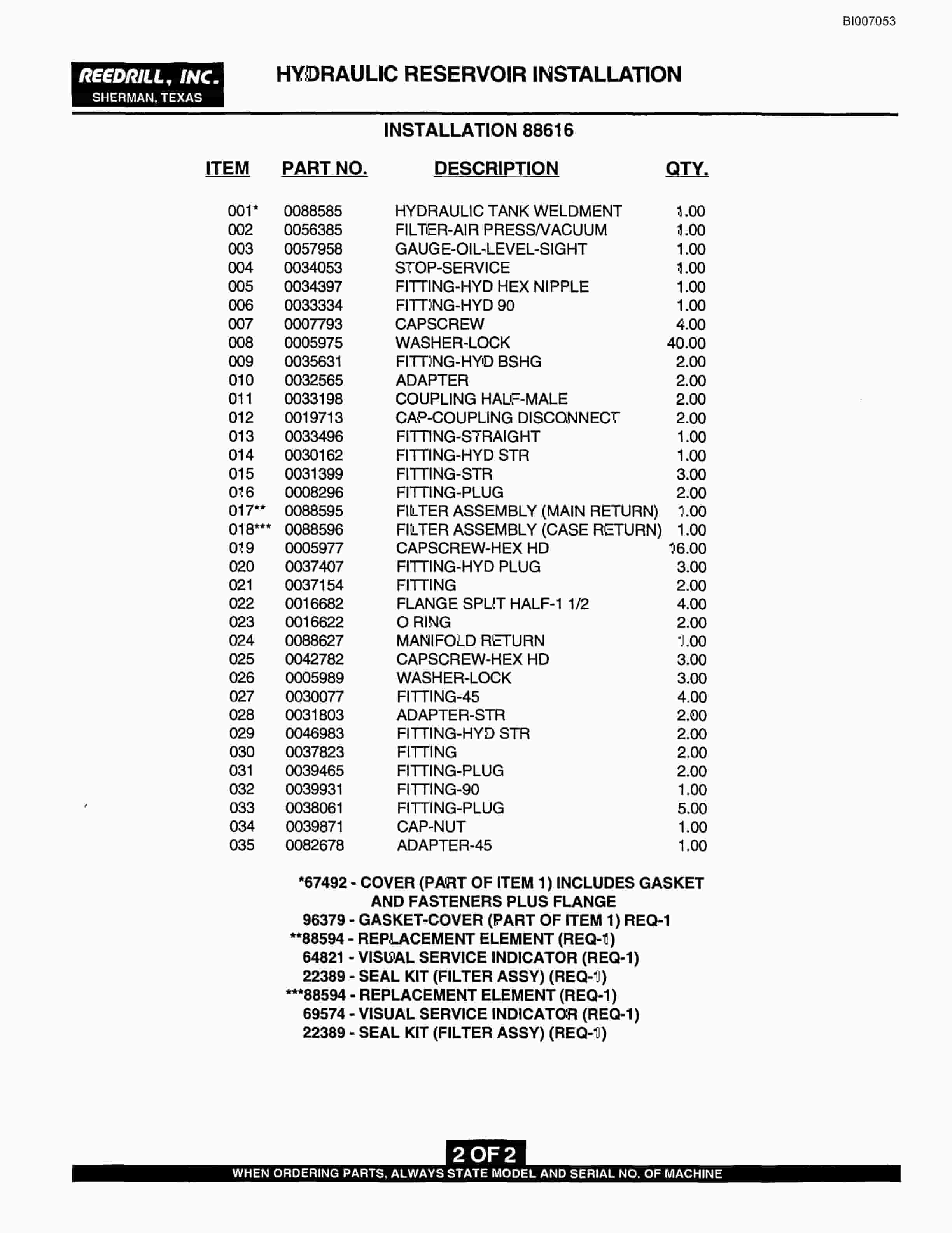 Bucyrus SK-45i Parts Catalog BI007053-4