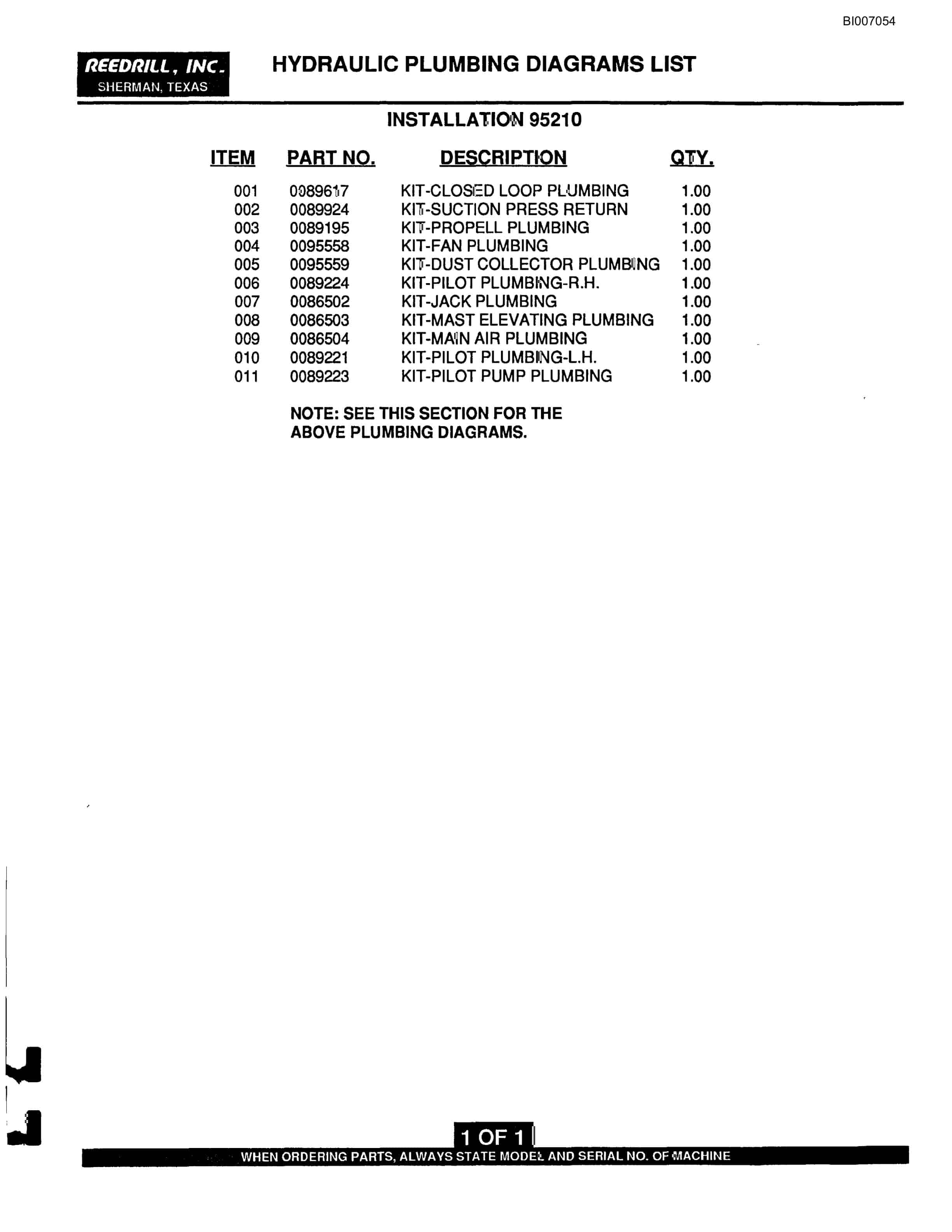 Bucyrus SK-45i Parts Catalog BI007054-3