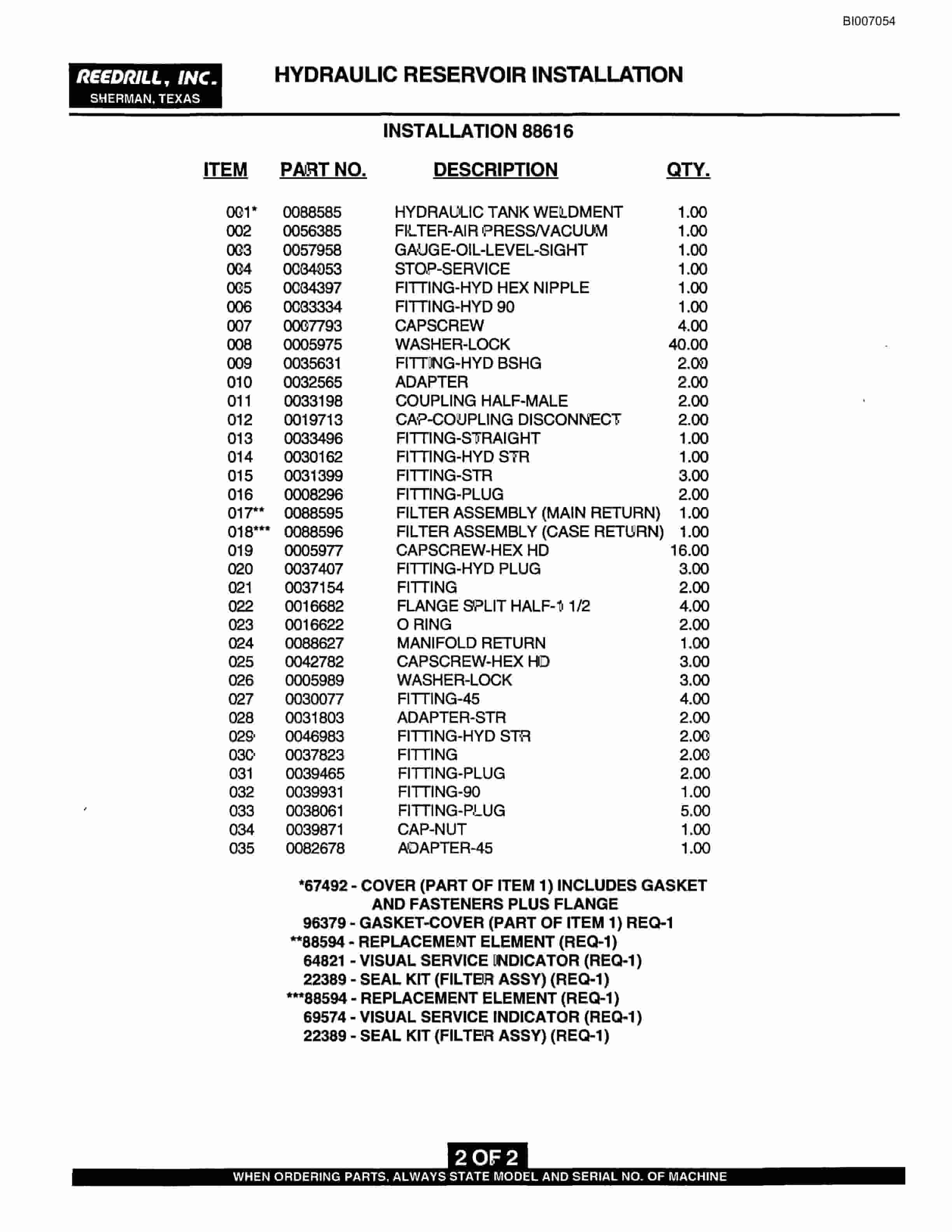 Bucyrus SK-45i Parts Catalog BI007054-4