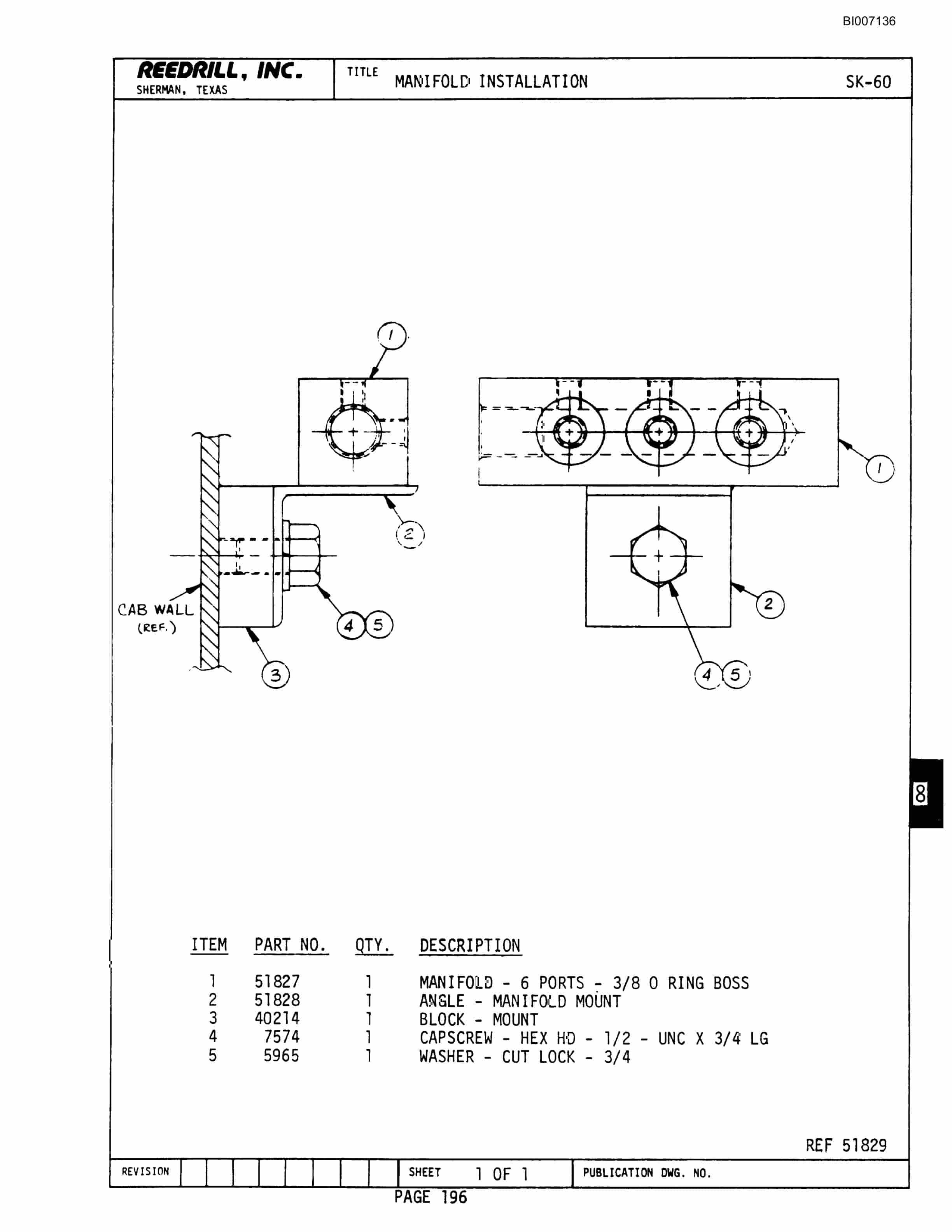 Bucyrus SK-60 Parts Catalog BI007136-5