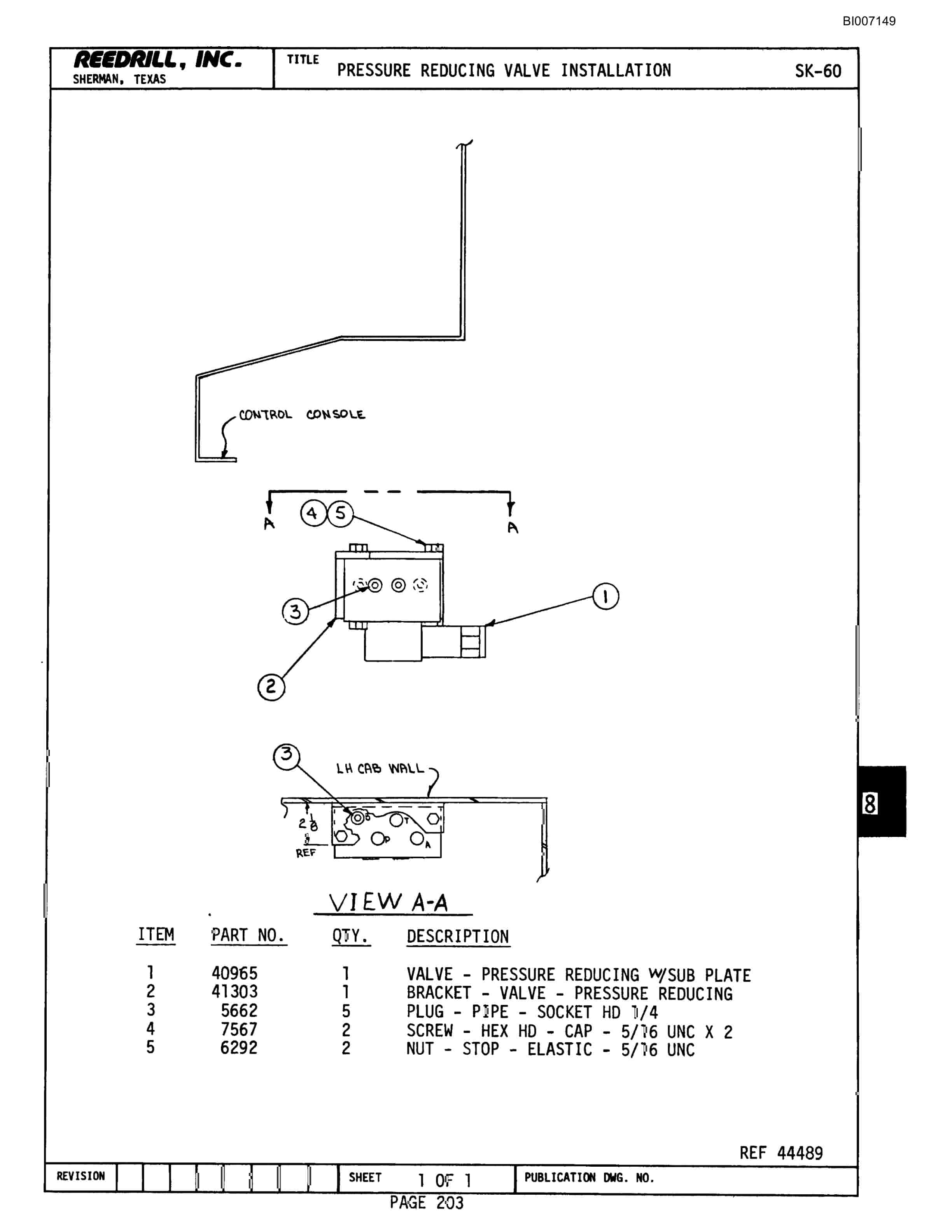 Bucyrus SK-60 Parts Catalog BI007149-5