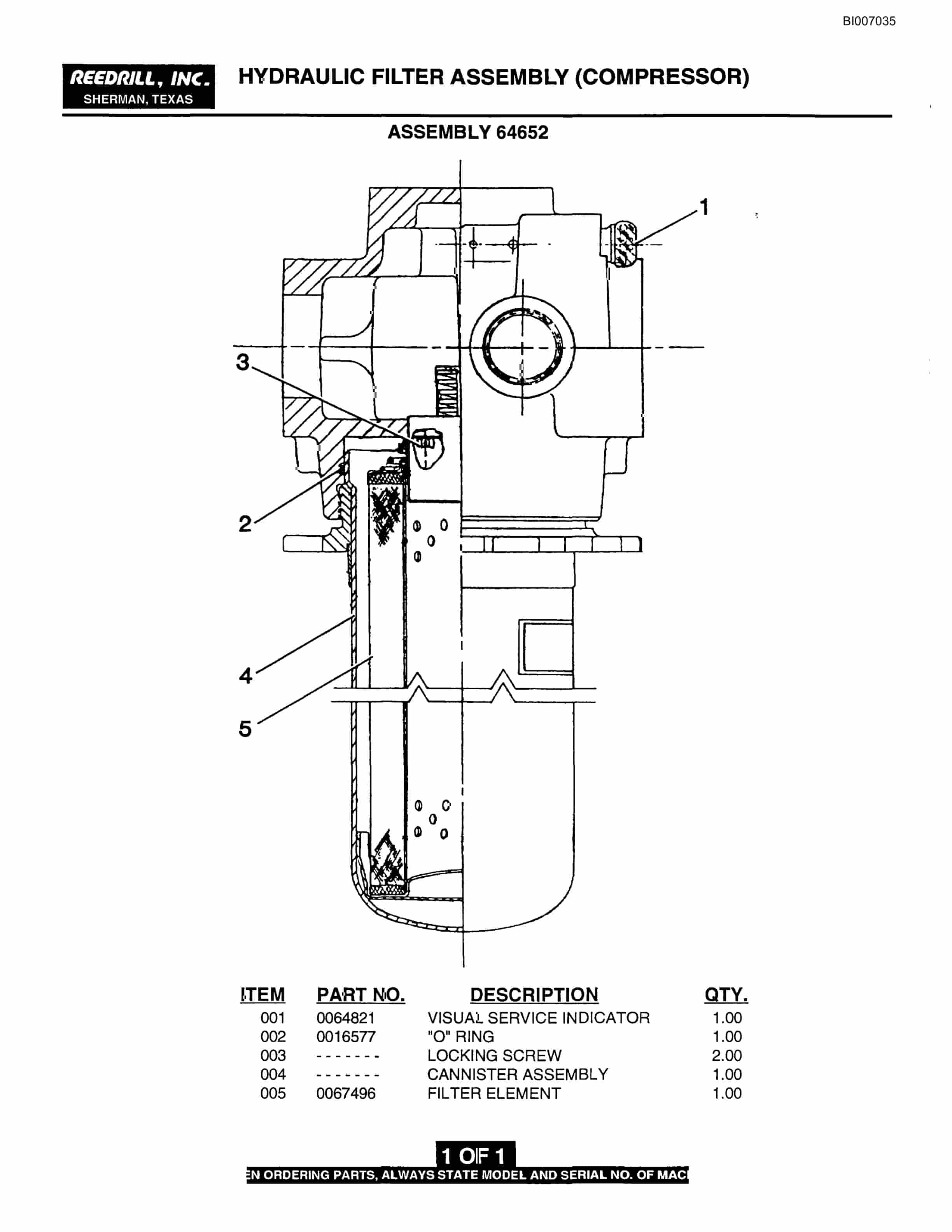 Bucyrus SK-60i Parts Catalog BI007035-2