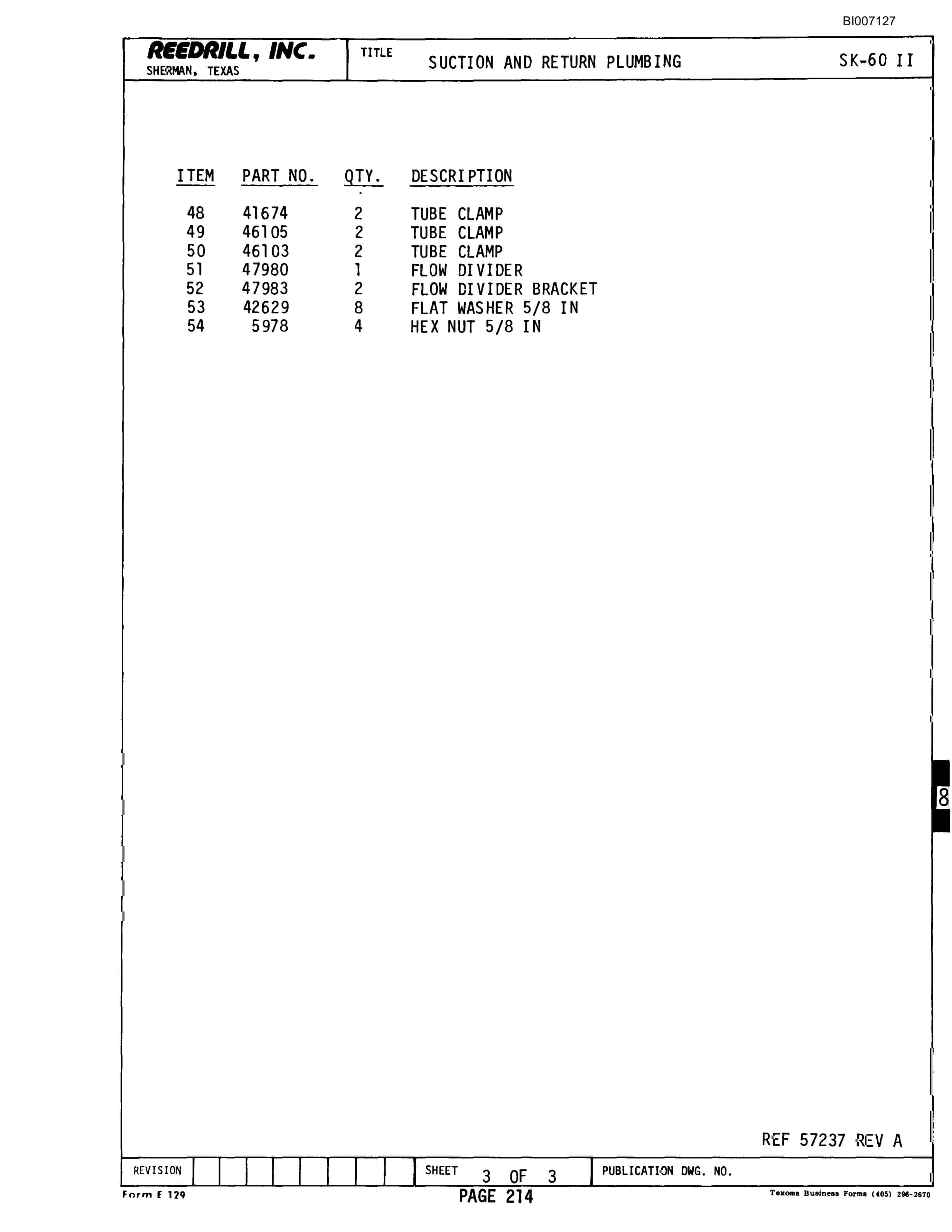 Bucyrus SK-60II Parts Catalog BI007127-3