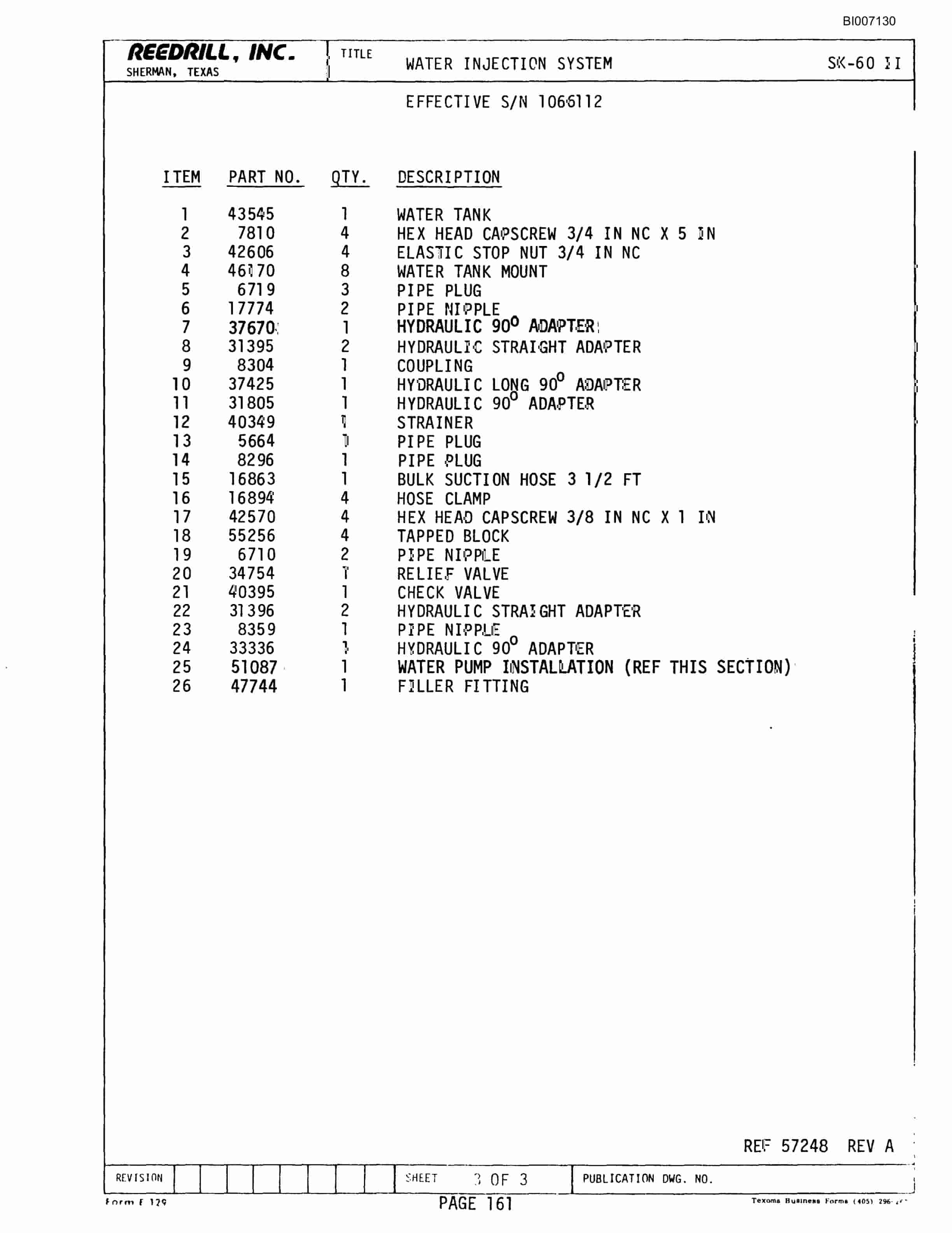 Bucyrus SK-60II Parts Catalog BI007130-2