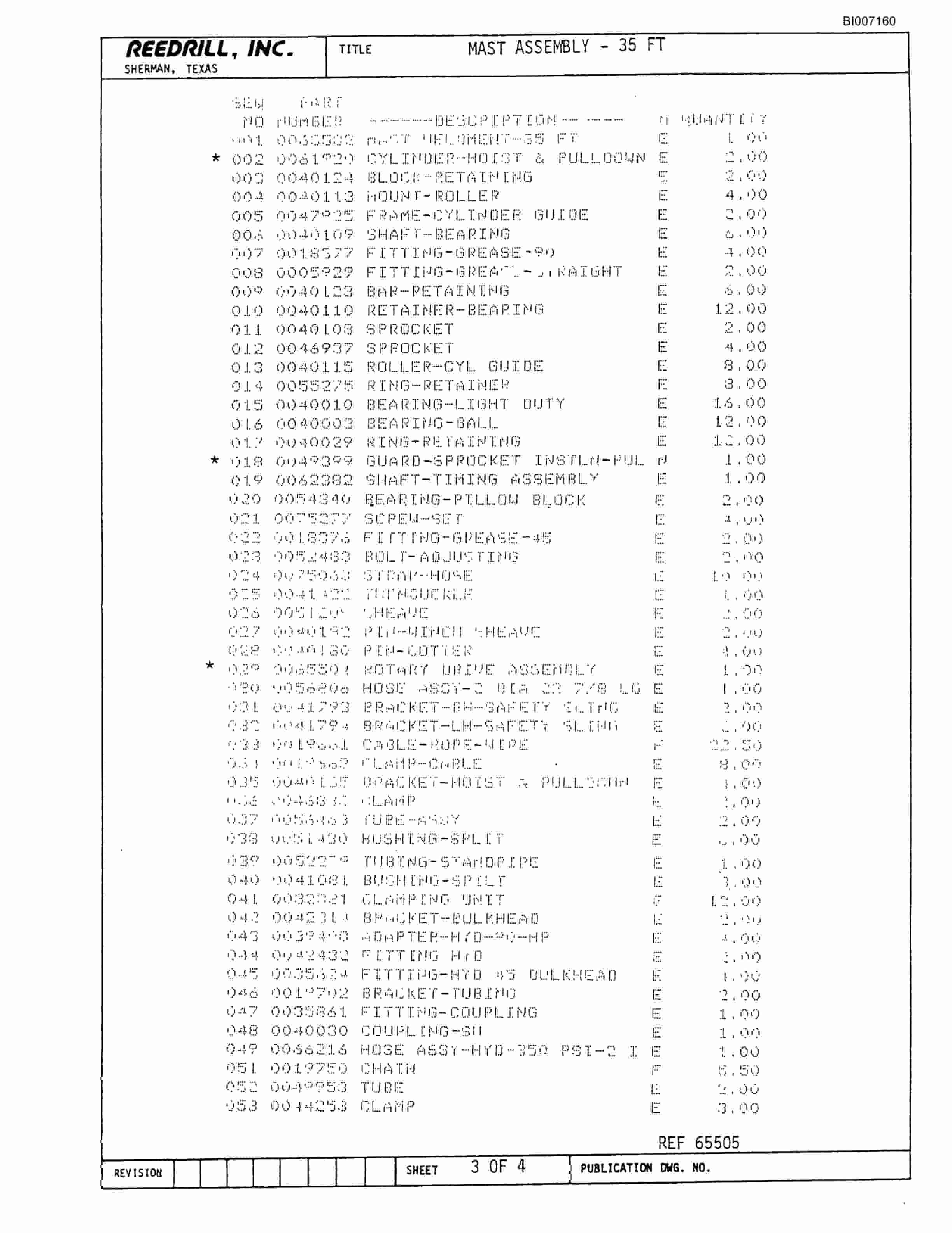 Bucyrus SK-60II Parts Catalog BI007160-3