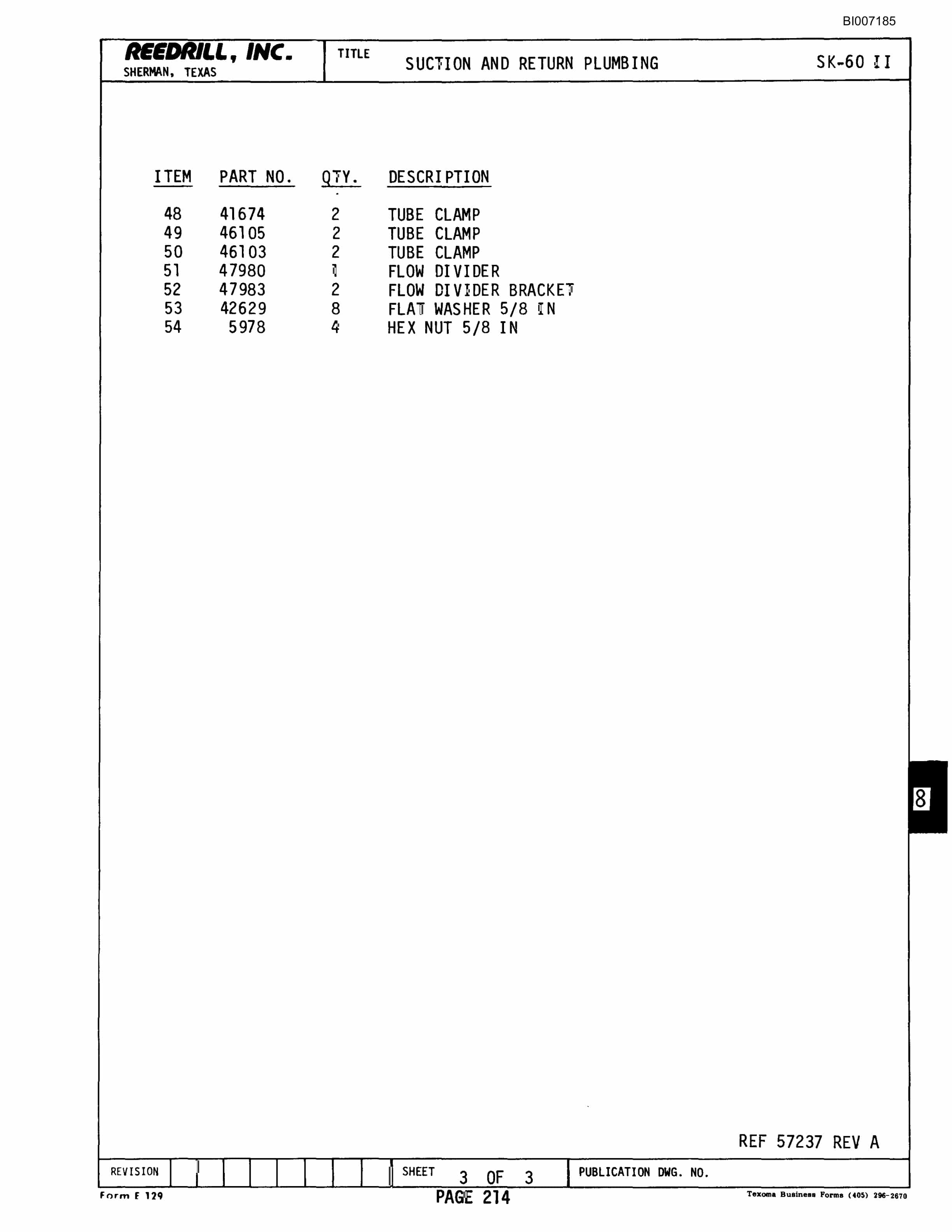 Bucyrus SK-60II Parts Catalog BI007185-3