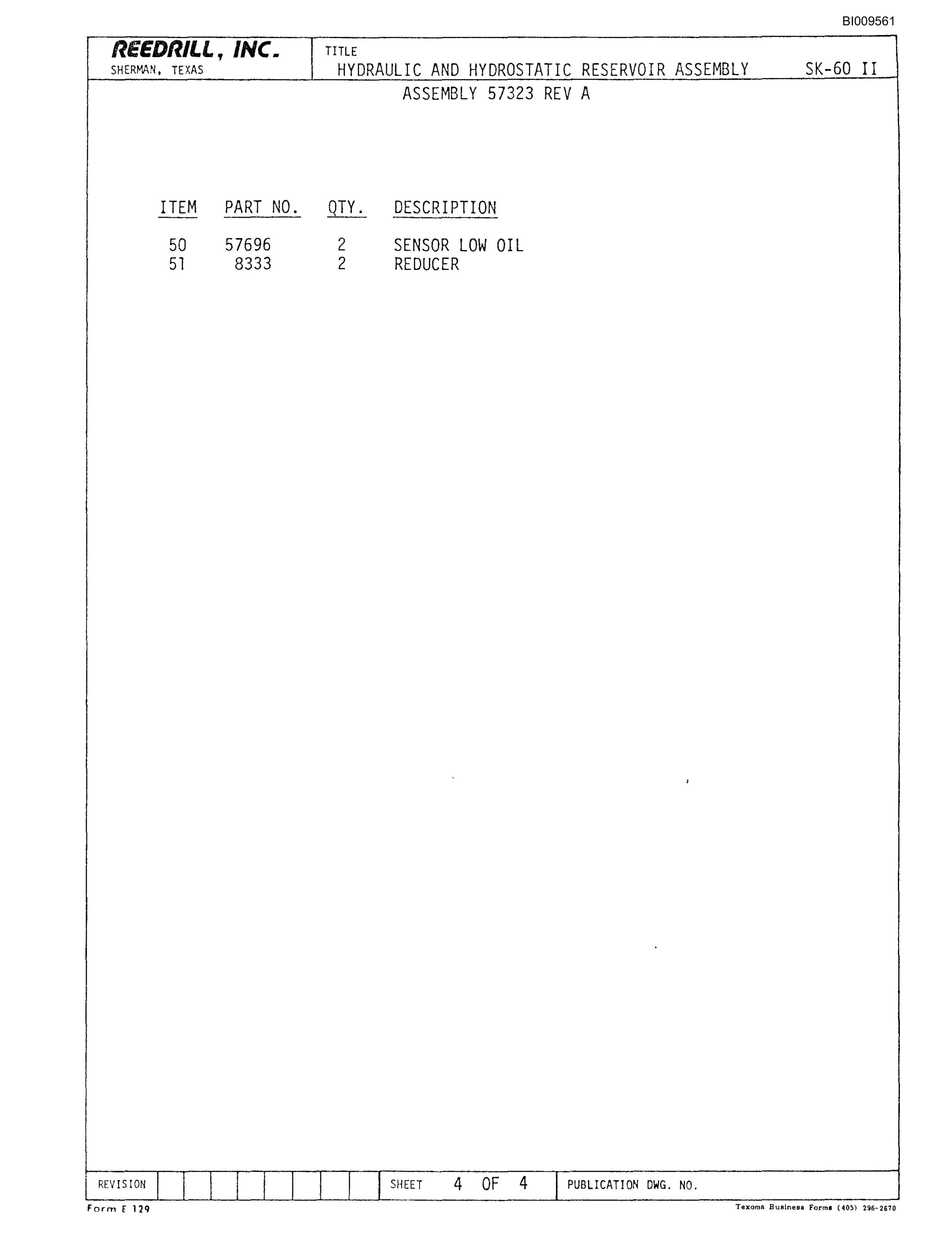 Bucyrus SK-60II Parts Catalog BI009561-5