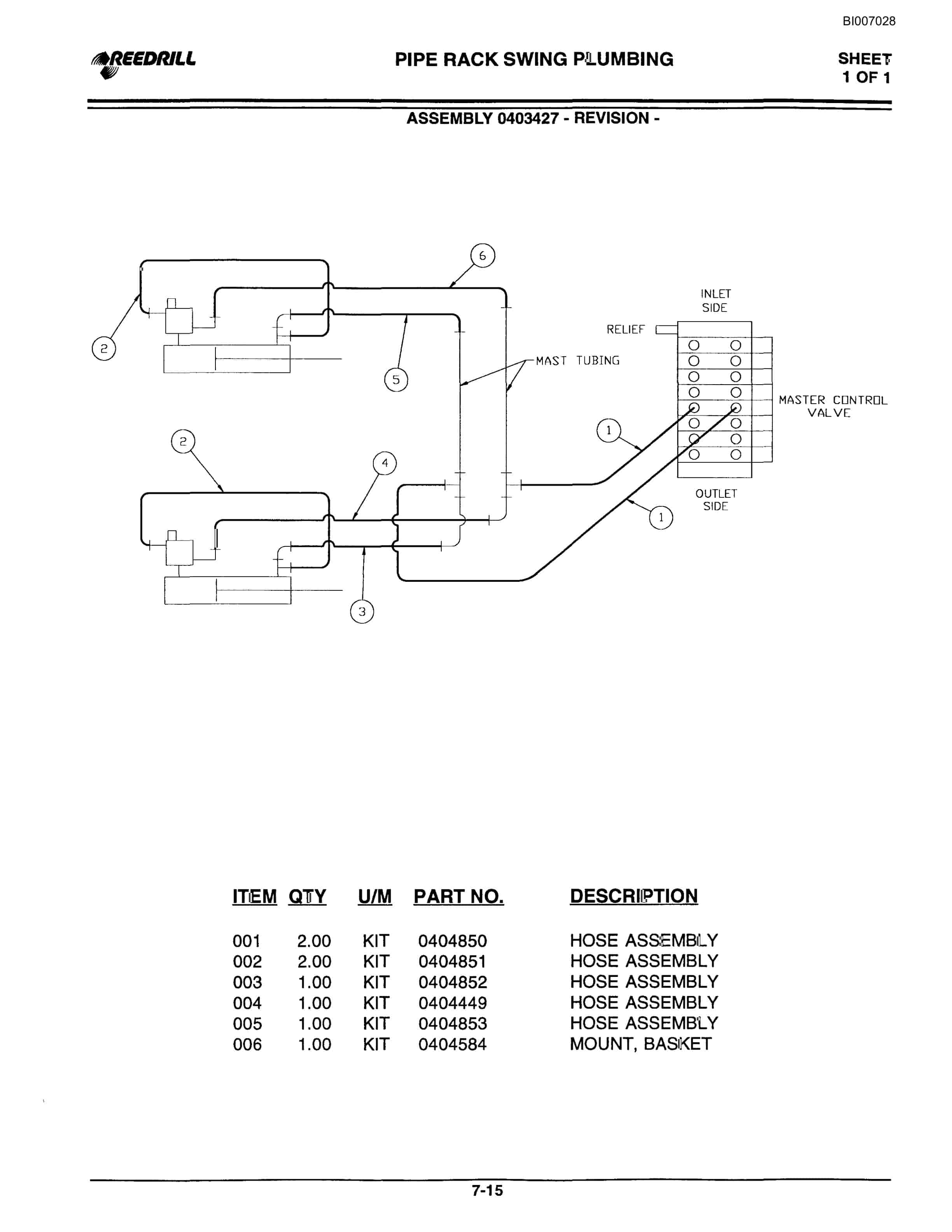 Bucyrus SK-75i Parts Catalog BI007028-4