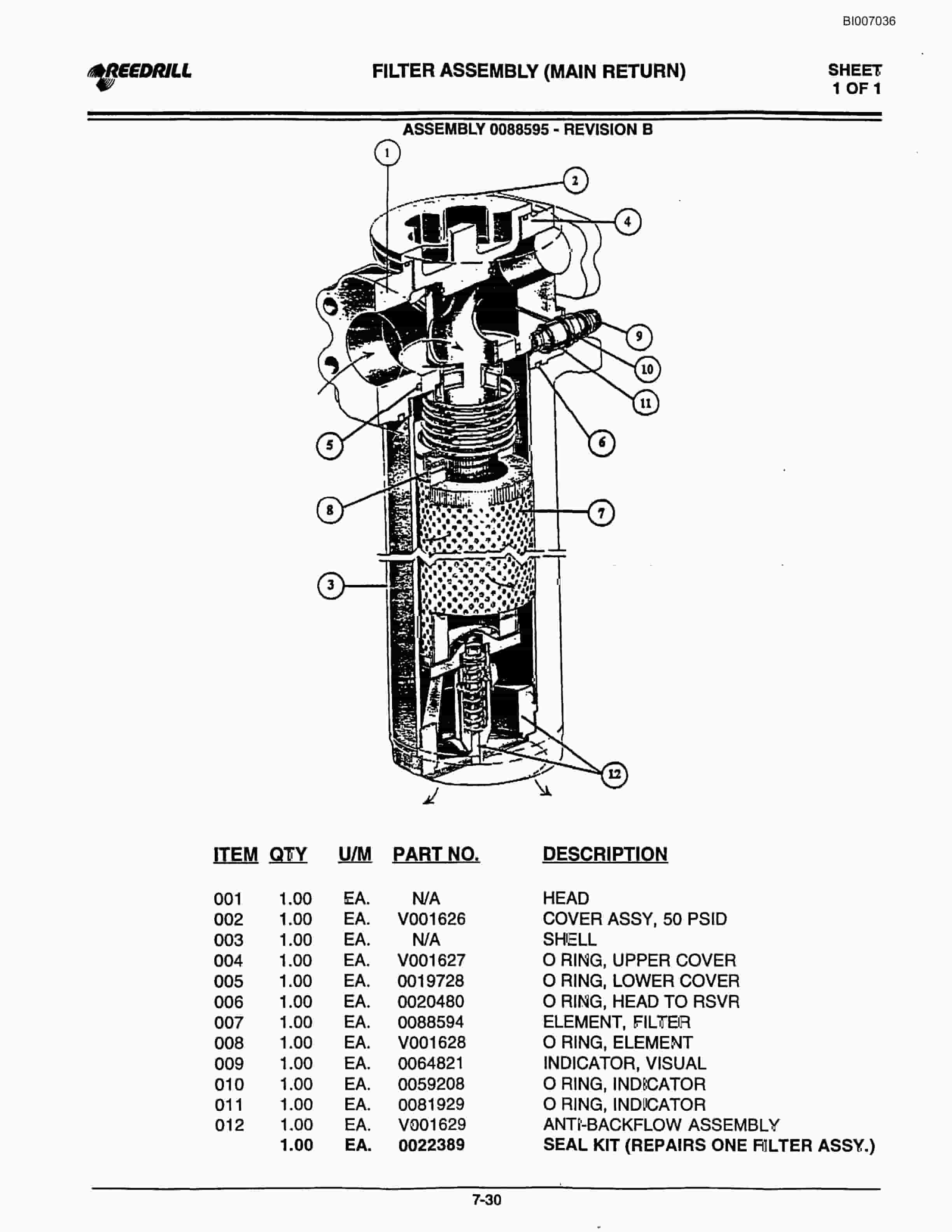 Bucyrus SK-75i Parts Catalog BI007036-5