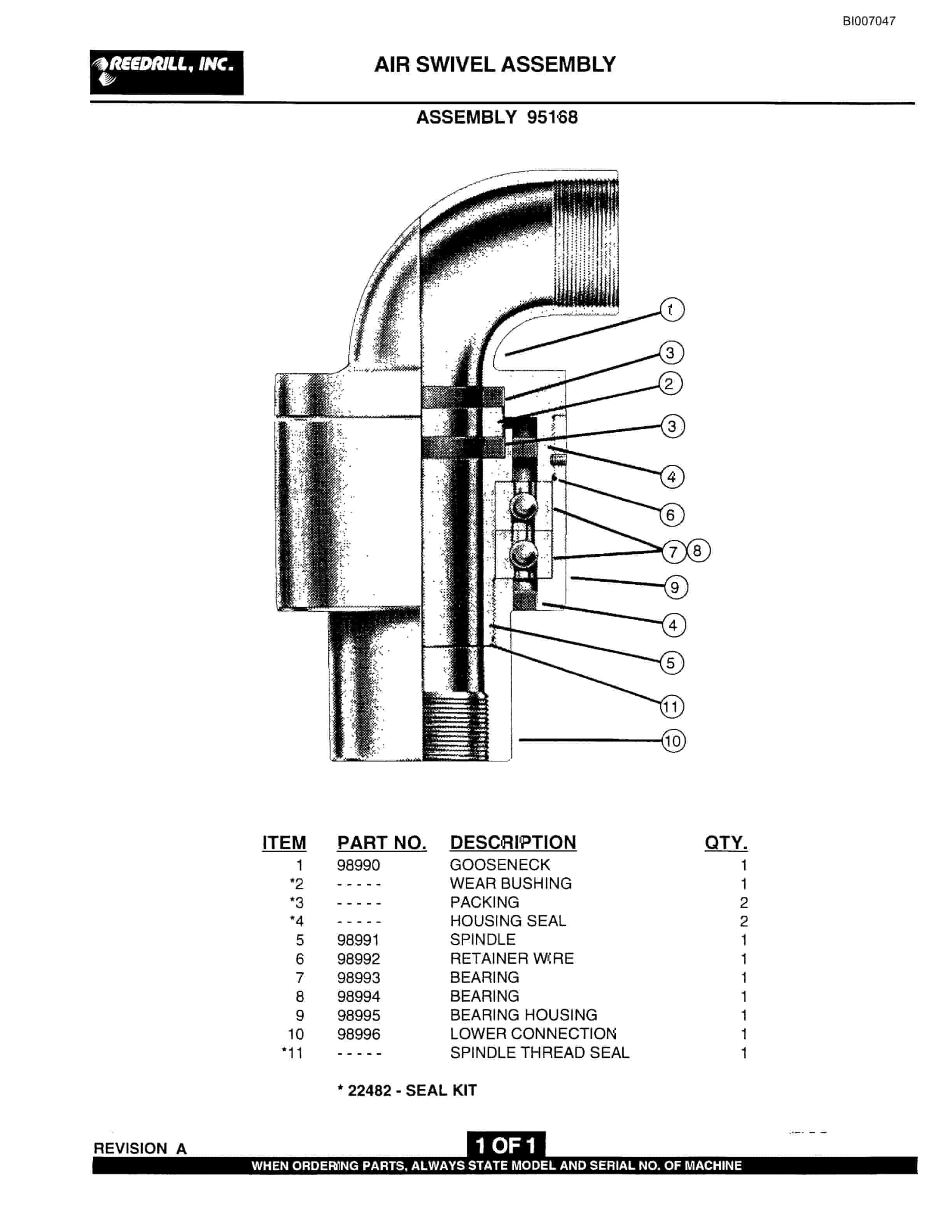 Bucyrus SK-75i Parts Catalog BI007047-3